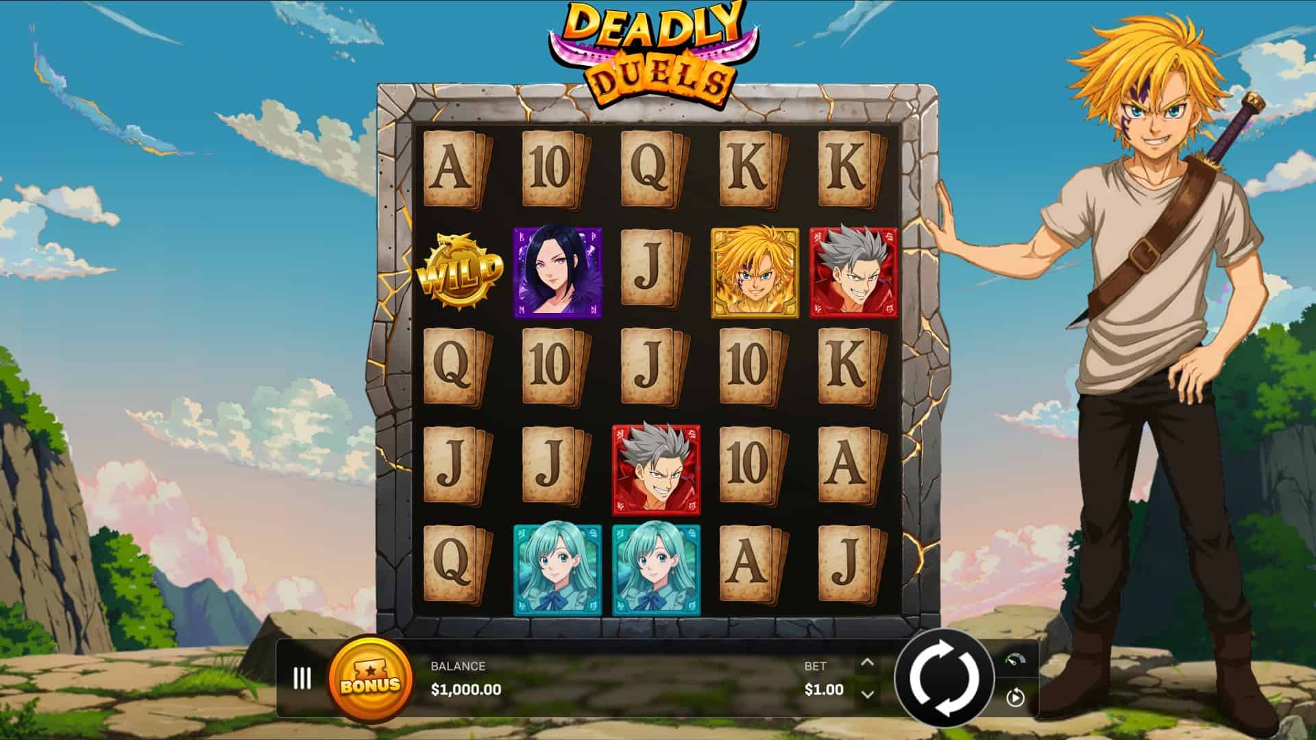 Deadly Duels slot gameplay reels
