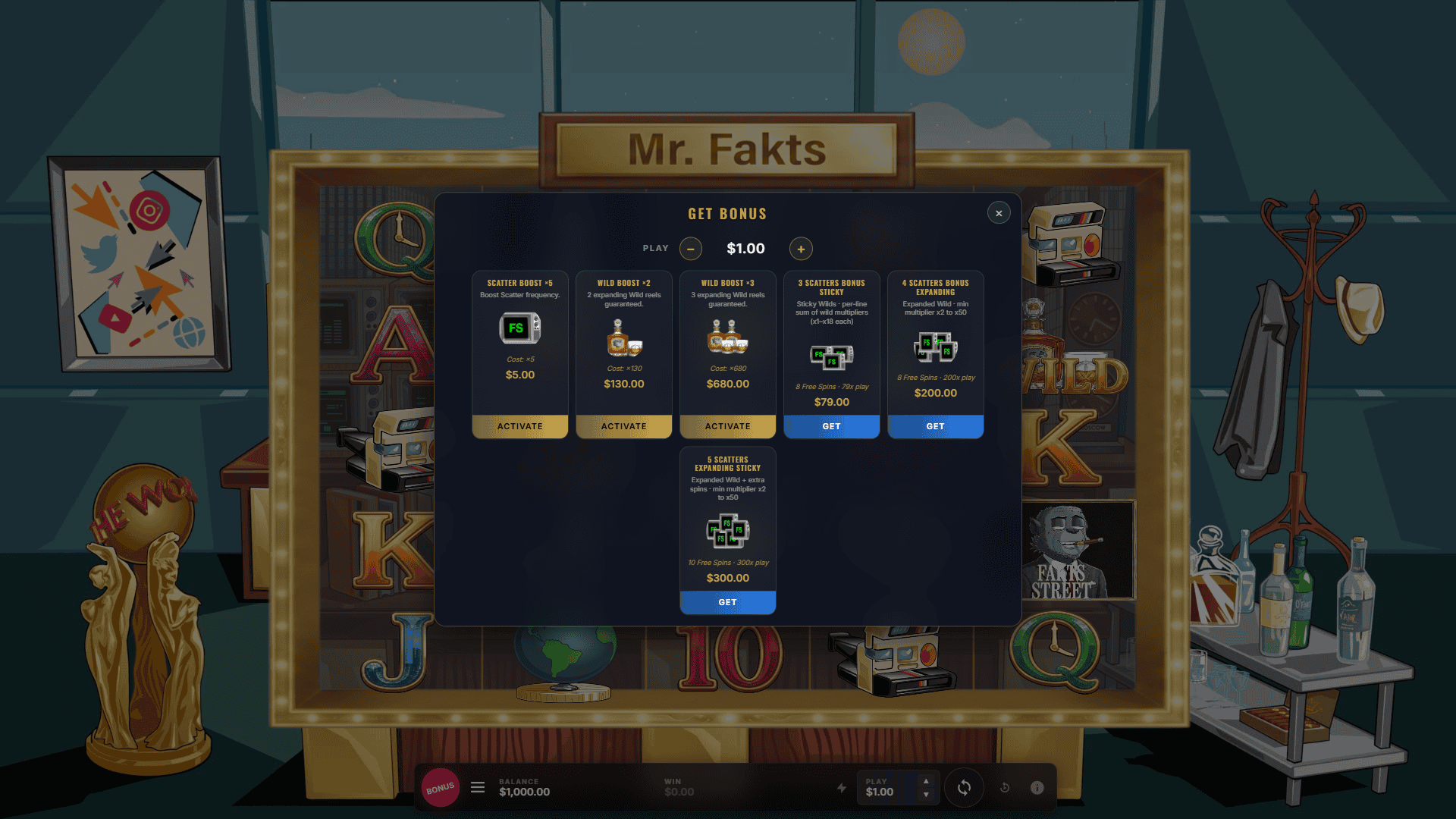 Mr.Fakts bonus buy menu
