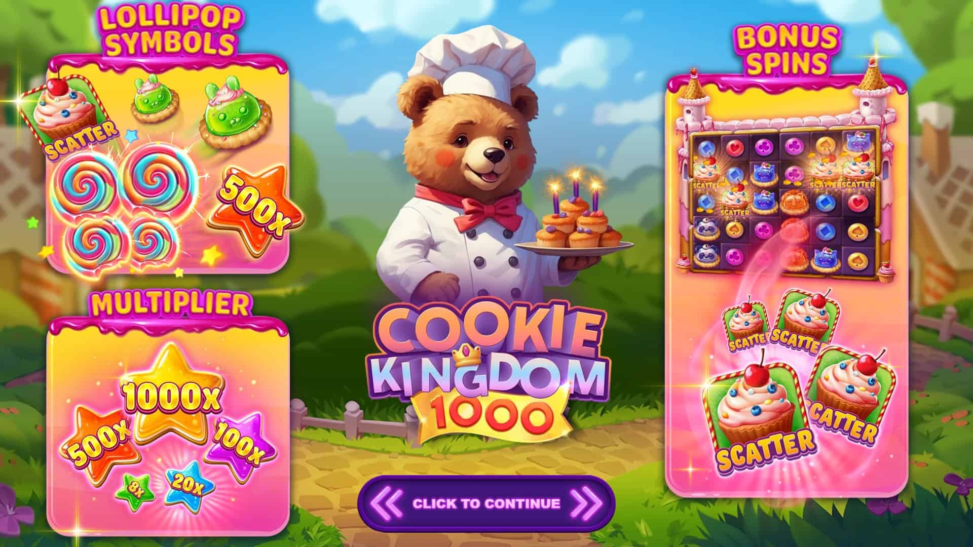 Cookie Kingdom 1000 slot intro screen