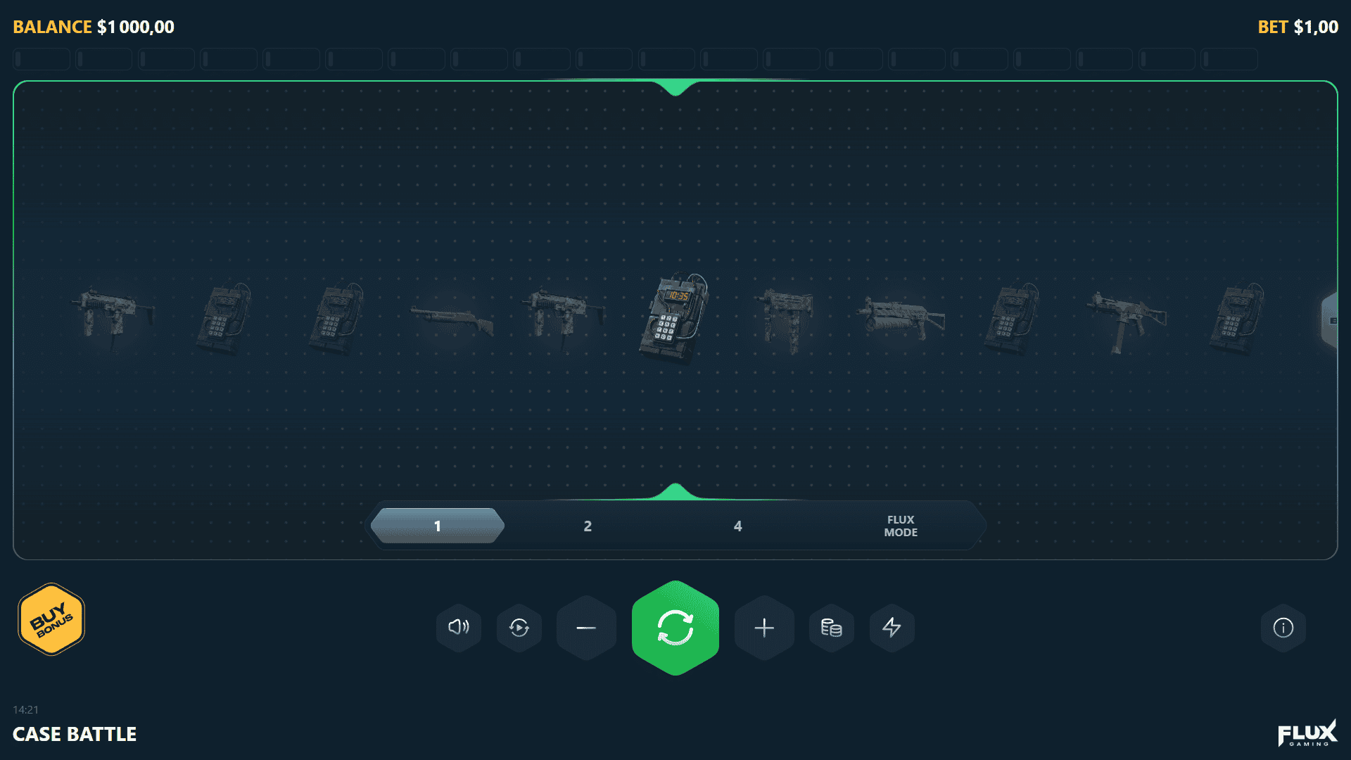 Case Battle slot gameplay reels