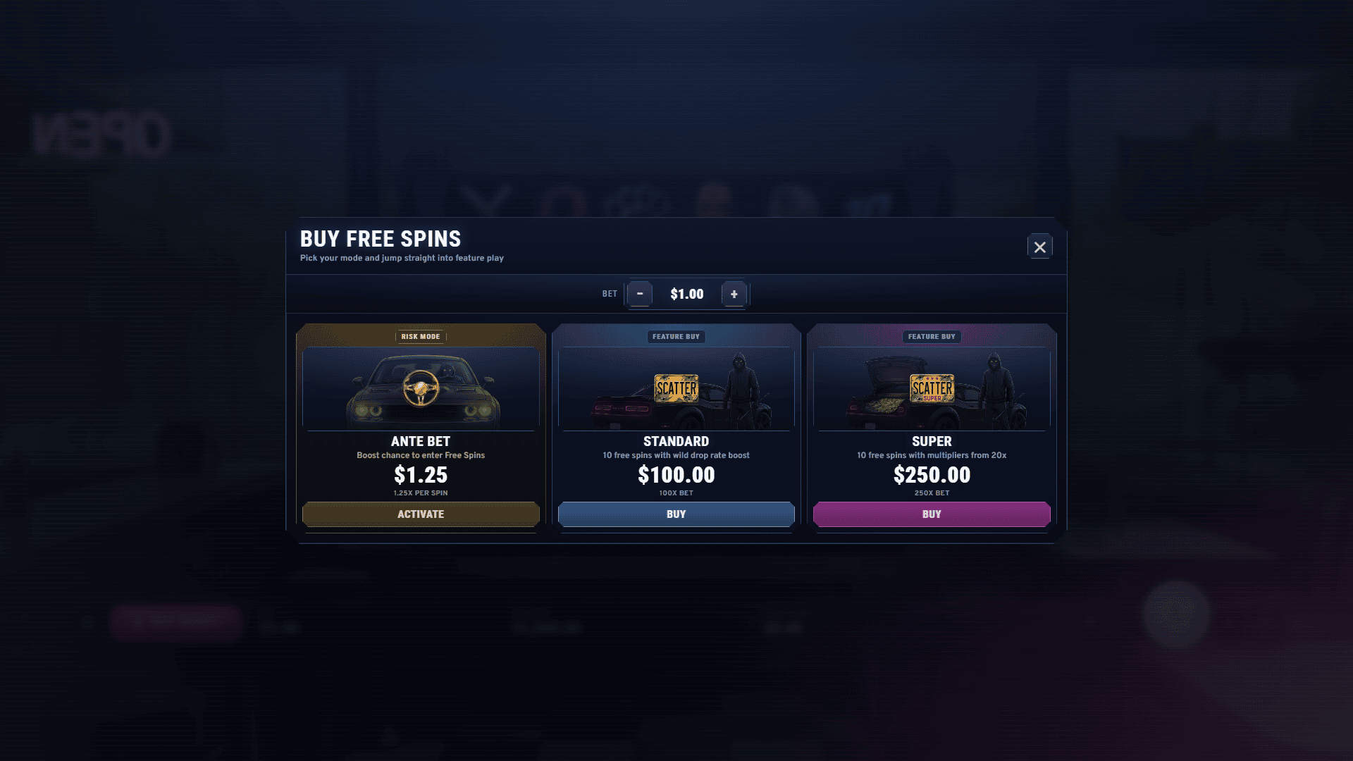 Ghost of the Goon bonus buy menu