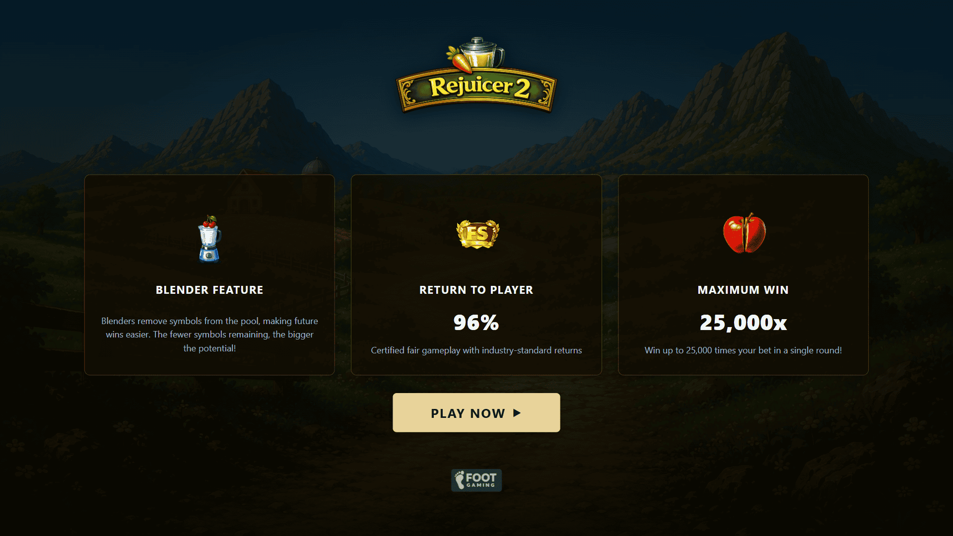 Rejuicer 2 slot intro screen
