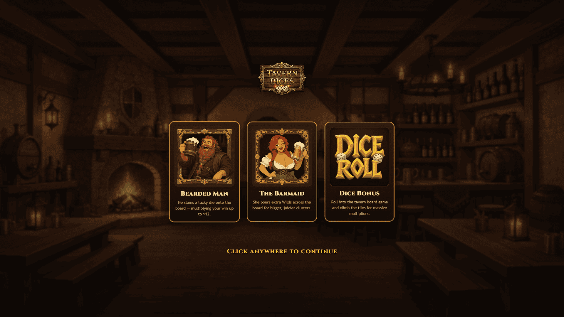 Tavern Dices slot intro screen