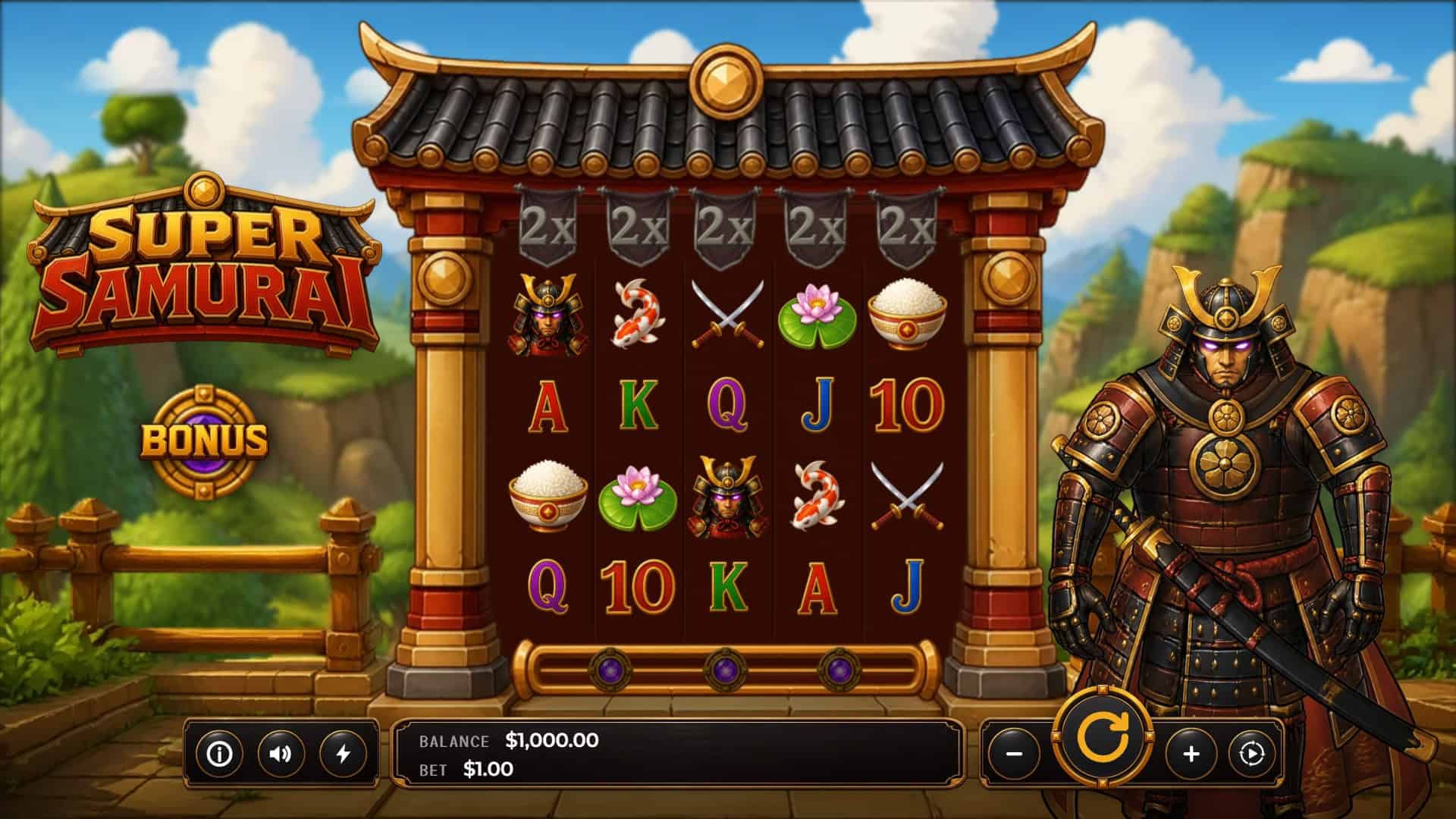 Super Samurai slot gameplay reels