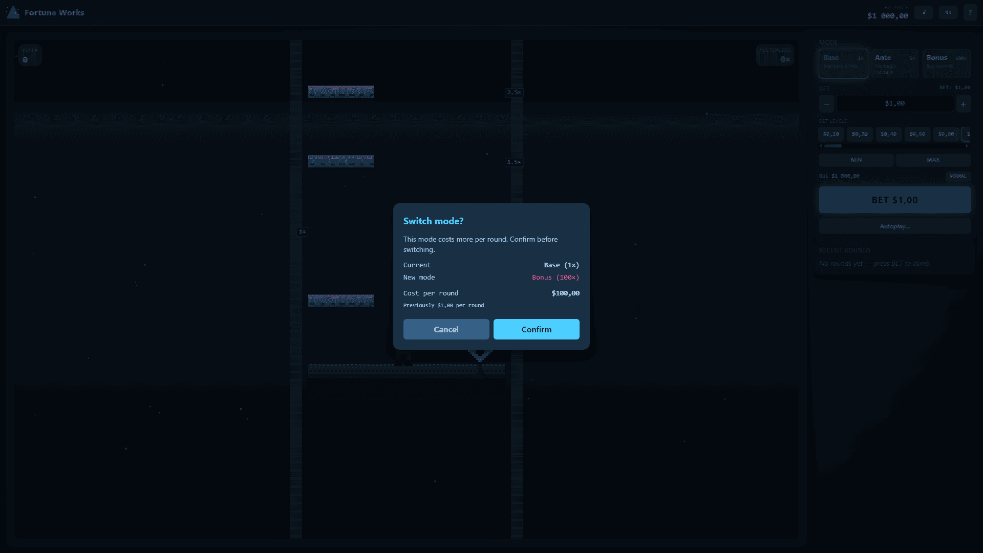 Arctic Tower bonus buy menu