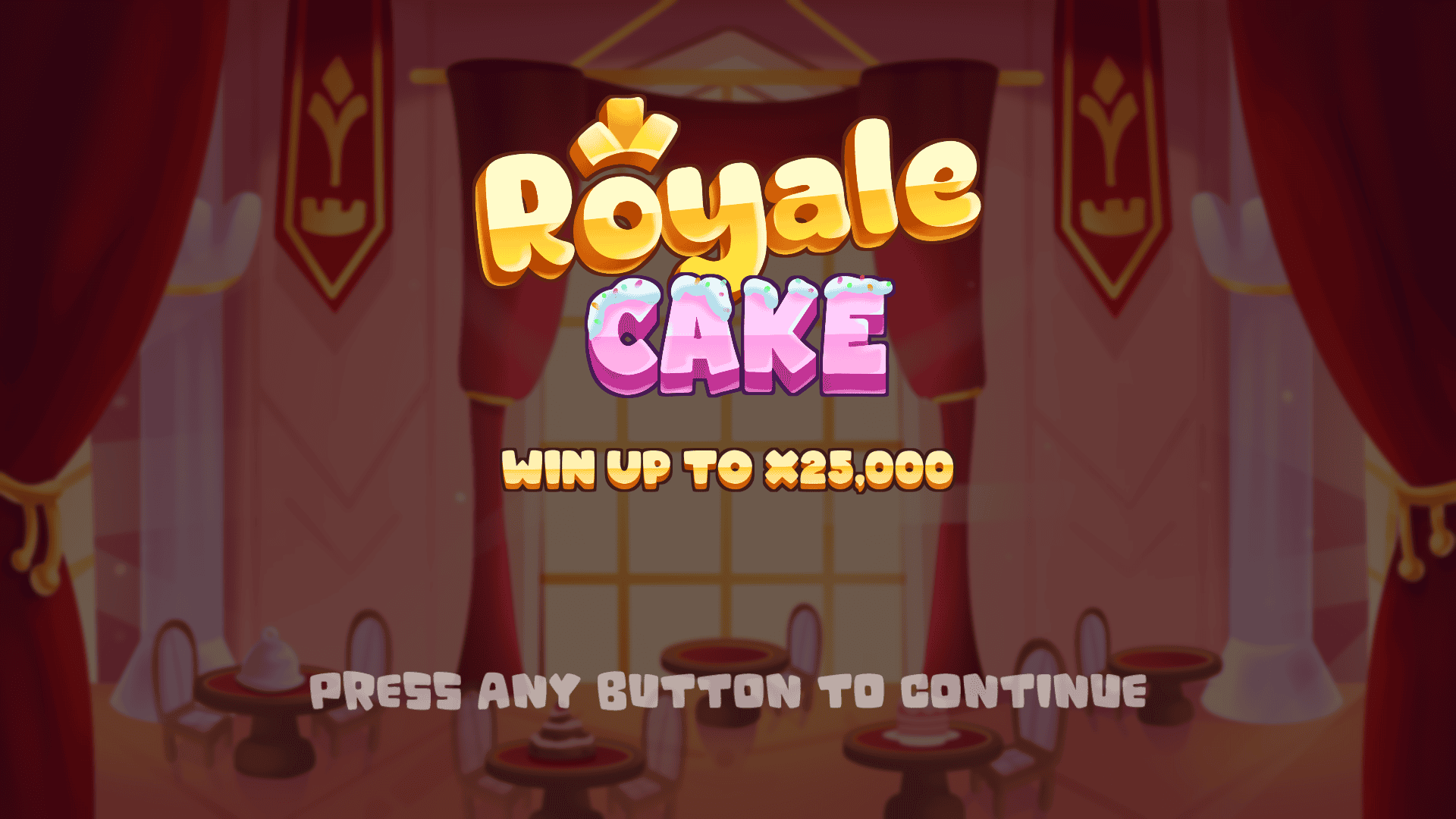 Royale Cake slot intro screen