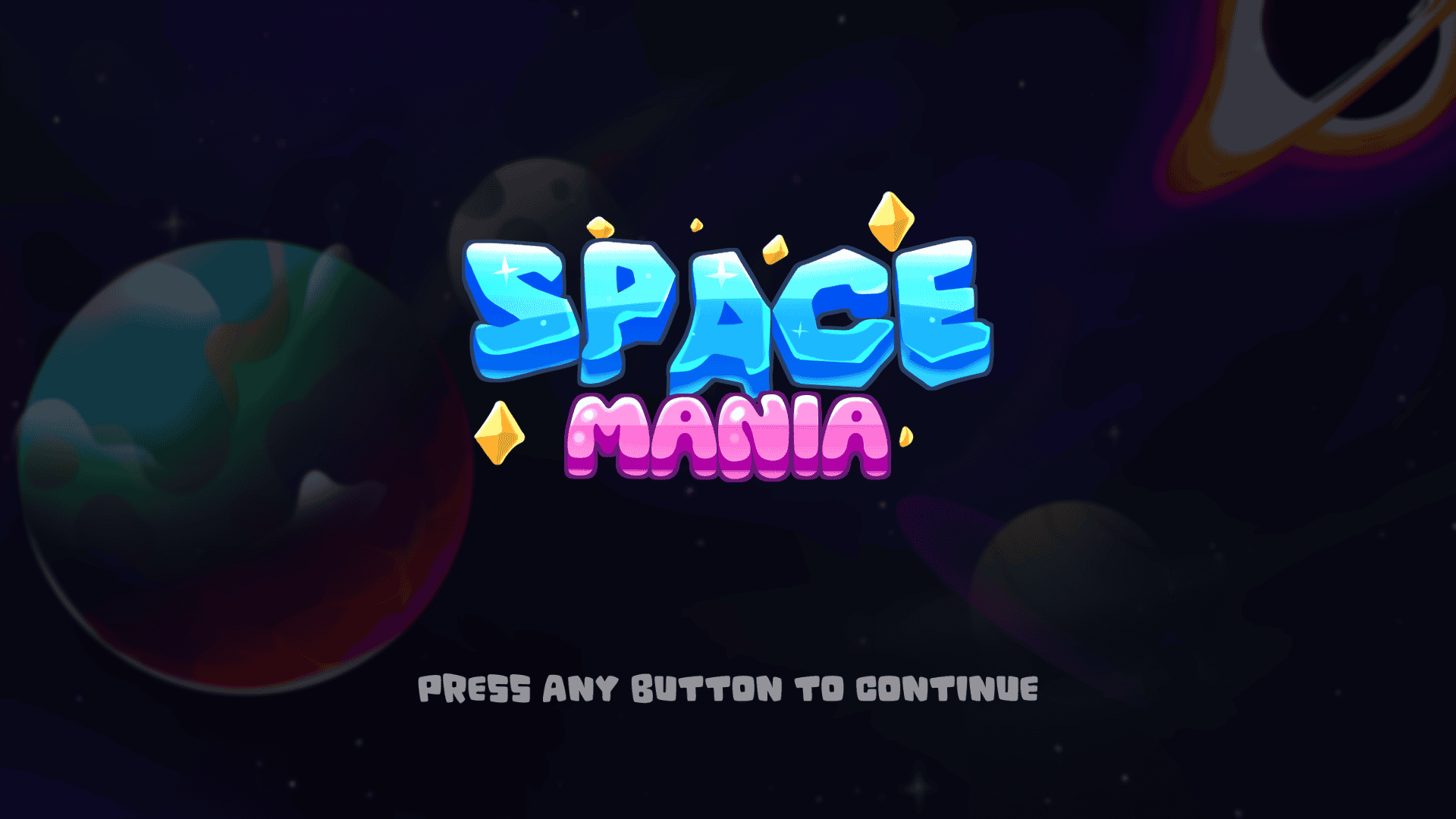 Space Mania slot intro screen