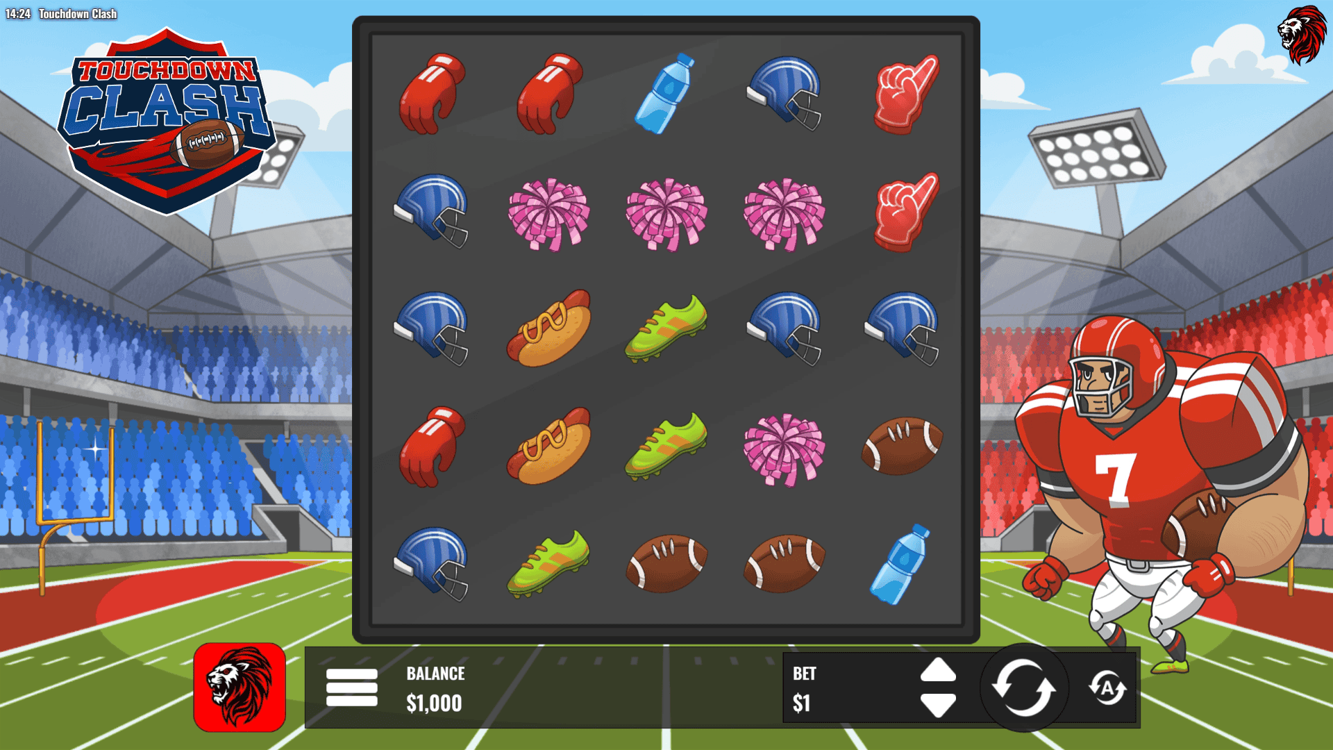 Touchdown Clash slot gameplay reels