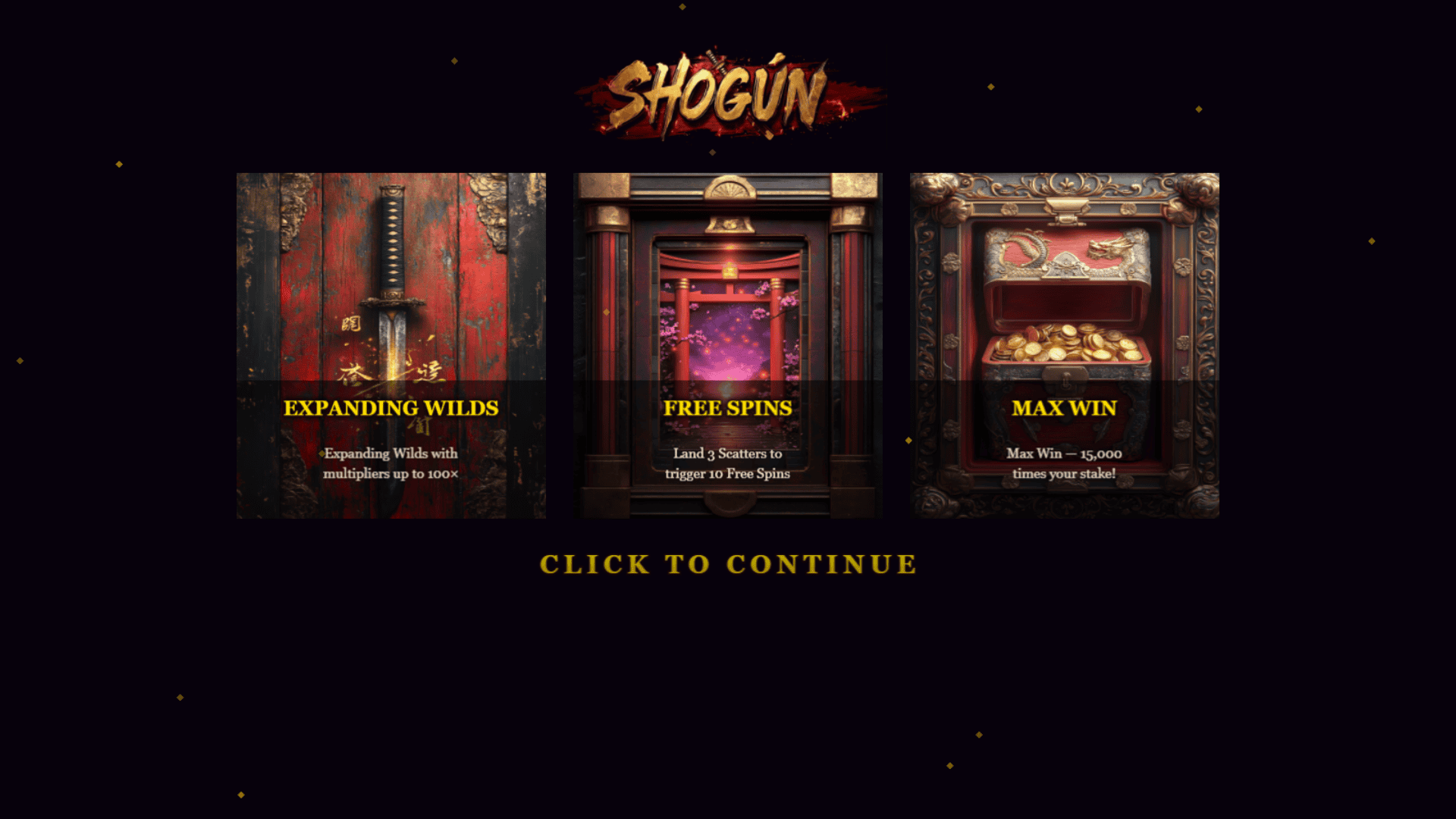 Shogun slot intro screen