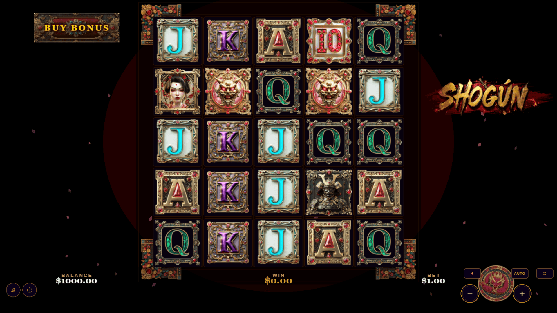 Shogun slot gameplay reels