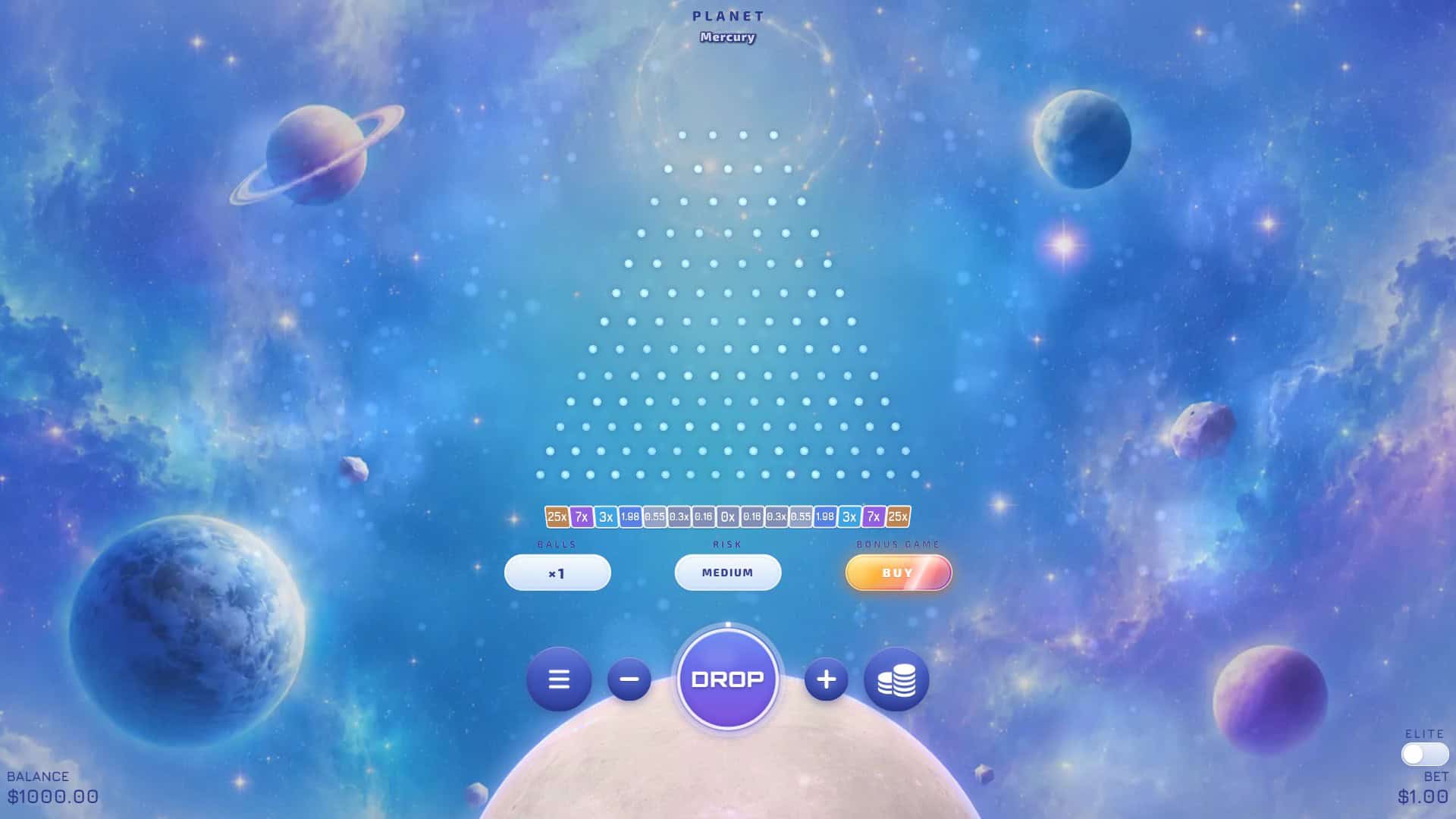 Space Plinko 10000 slot gameplay reels