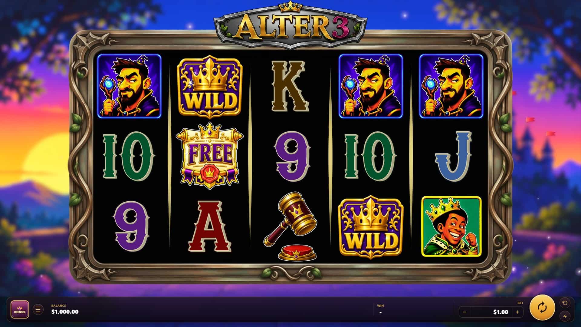 Alter 3 slot gameplay reels