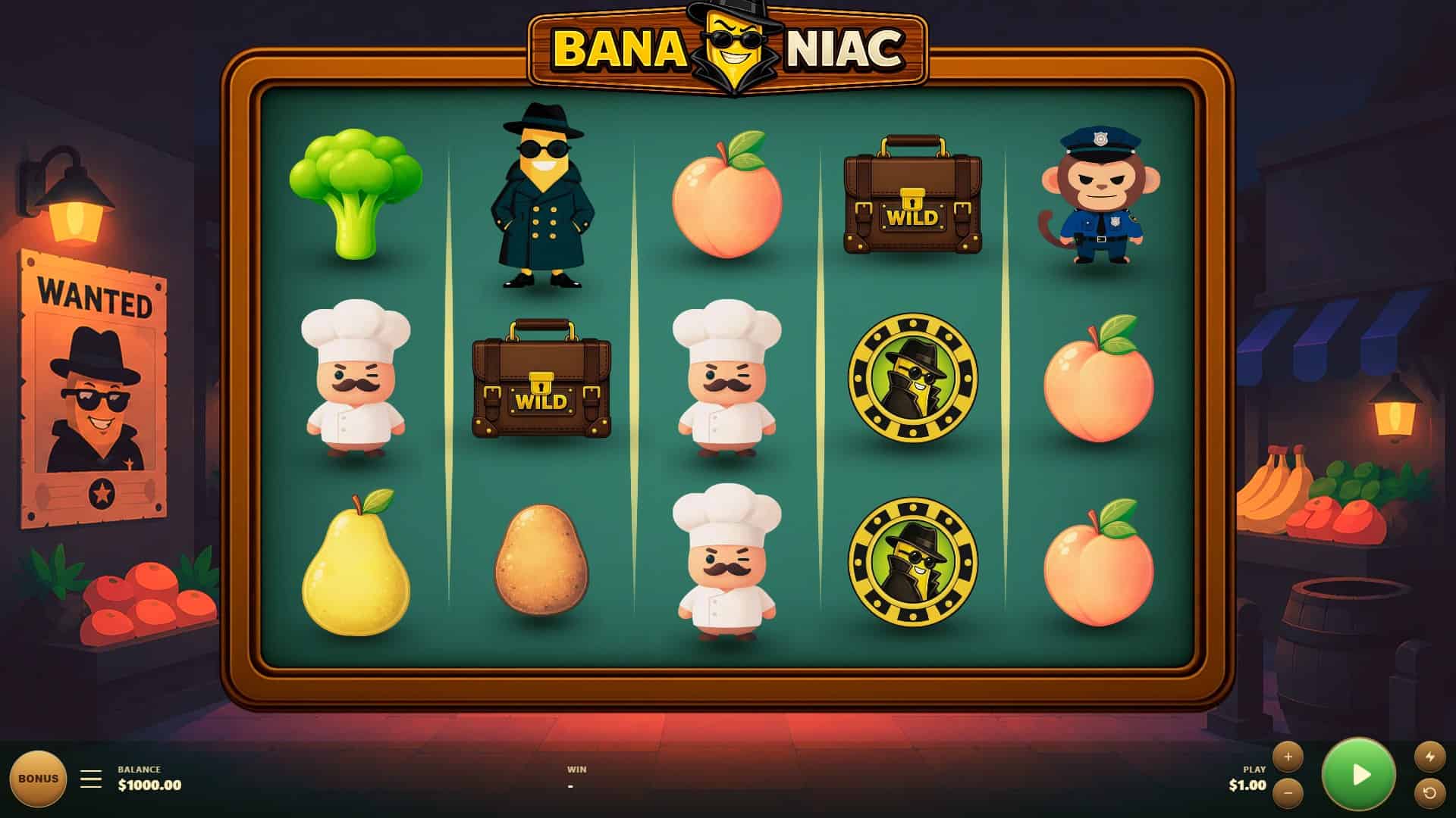 Bananiac slot gameplay reels