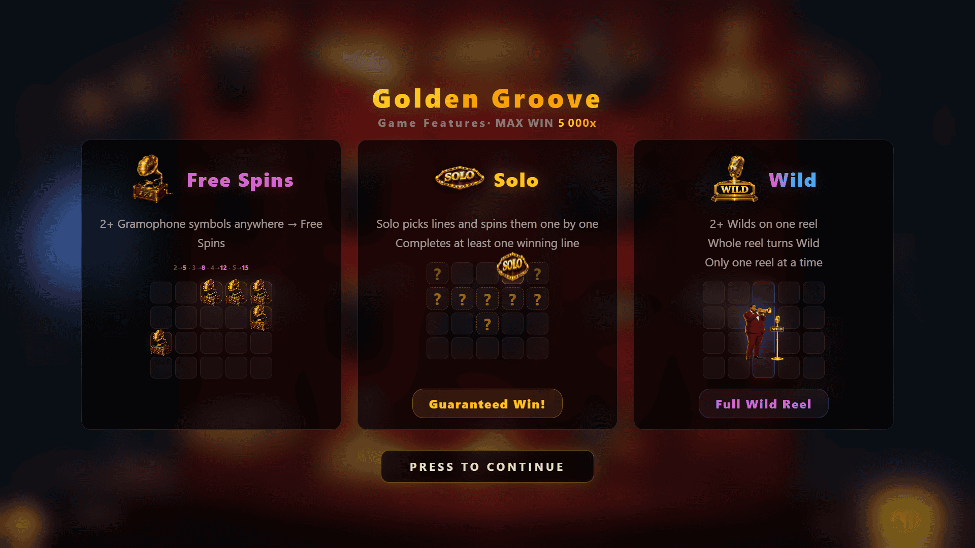 Golden Groove slot intro screen