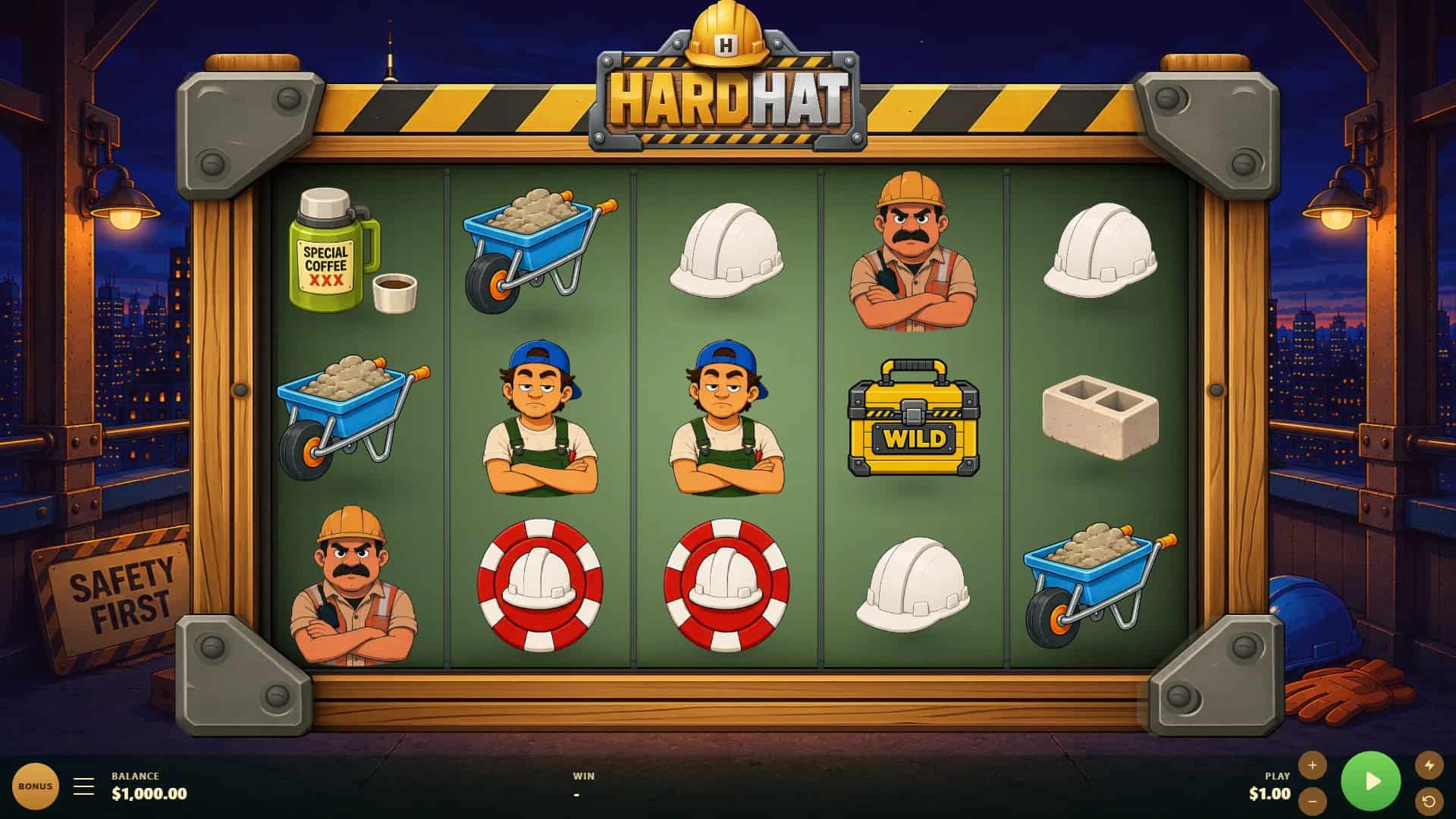 Hard Hat slot gameplay reels