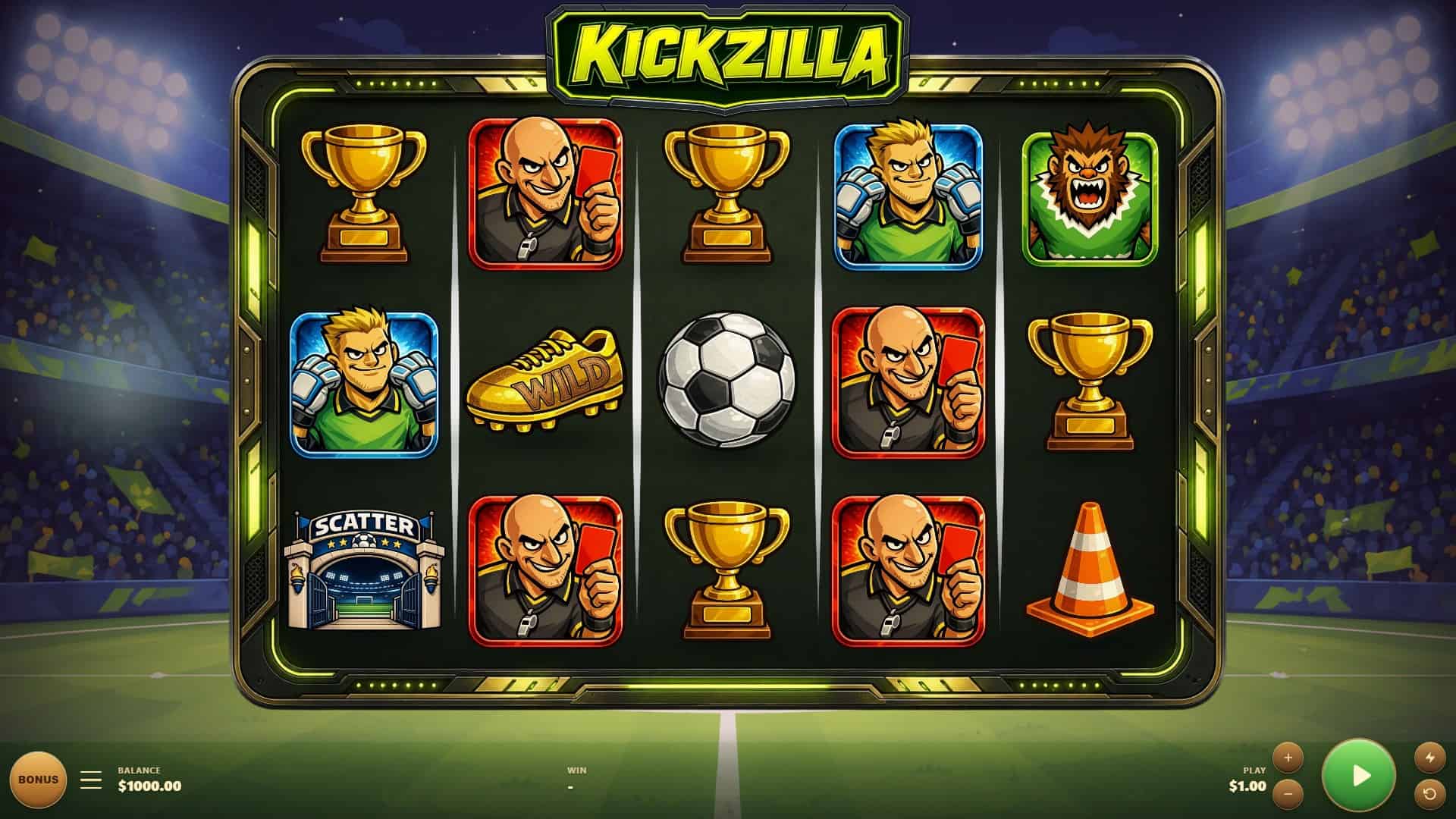 KickZilla slot gameplay reels