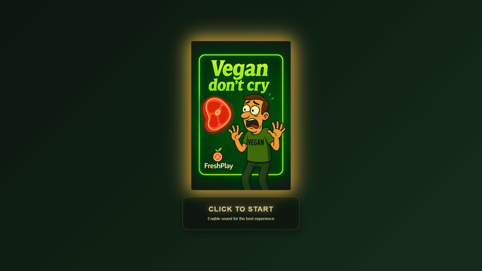 Vegan Dont Cry slot intro screen