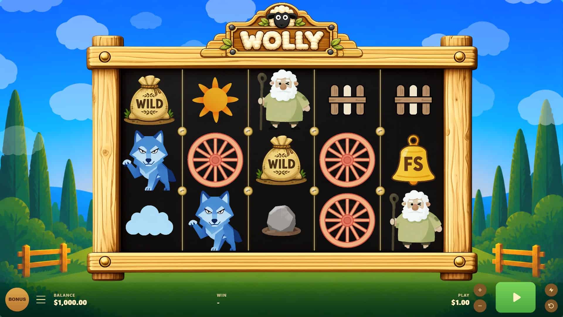 Wolly slot gameplay reels