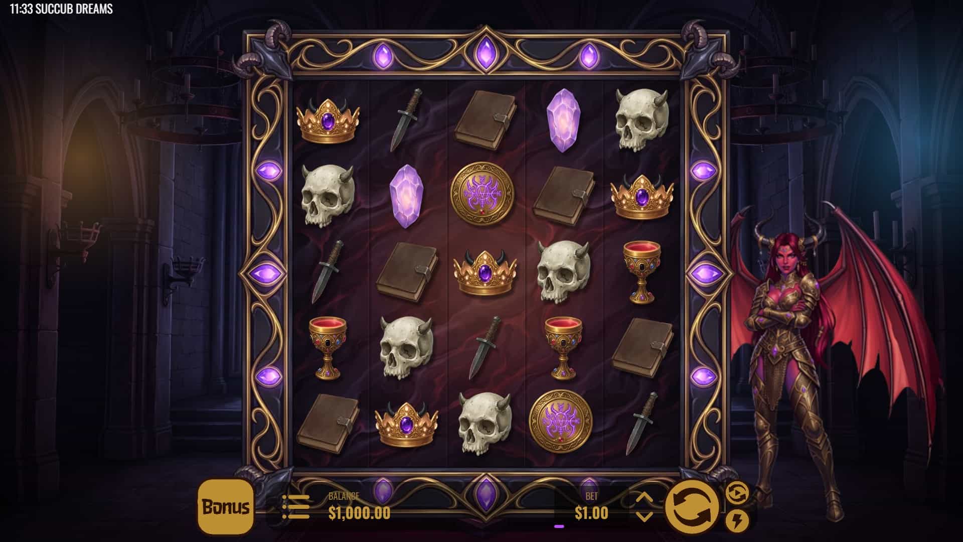 Succub Dreams slot gameplay reels