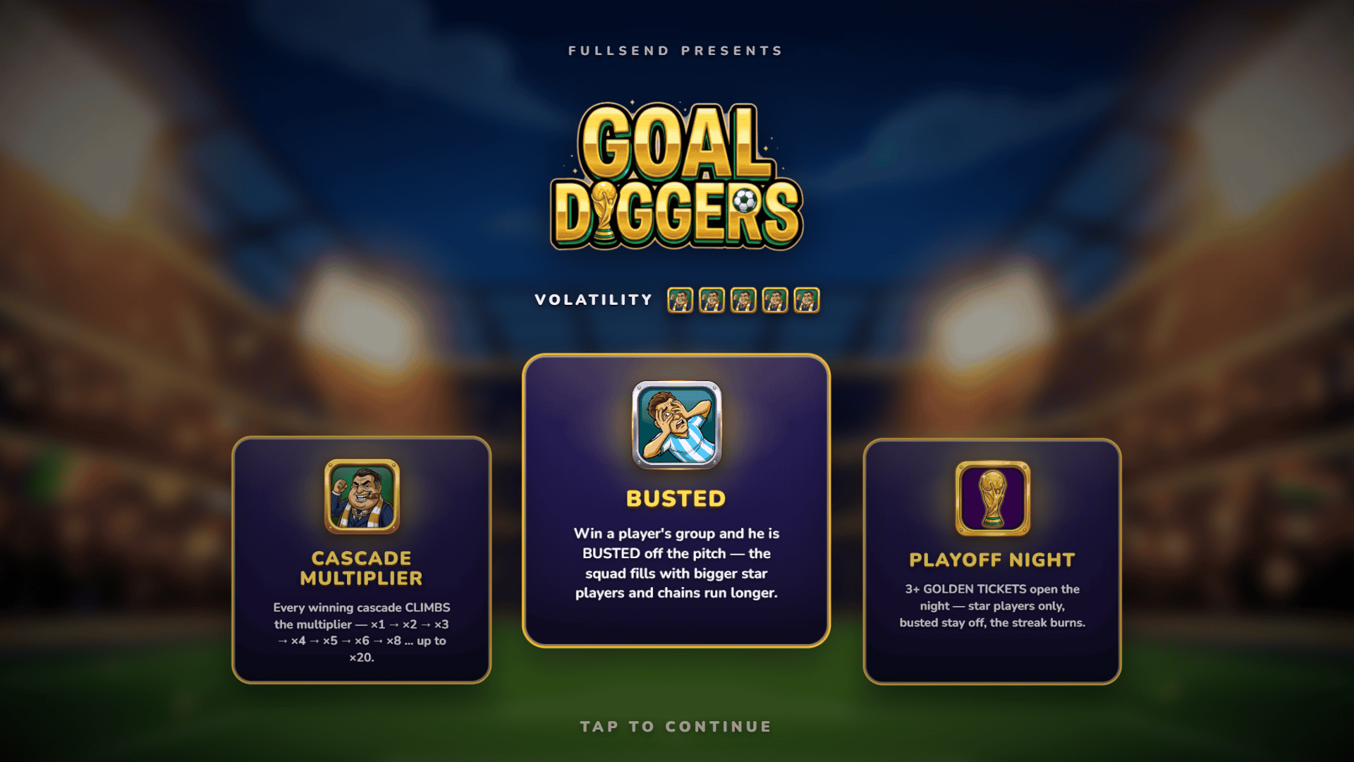 Goal Diggers slot intro screen