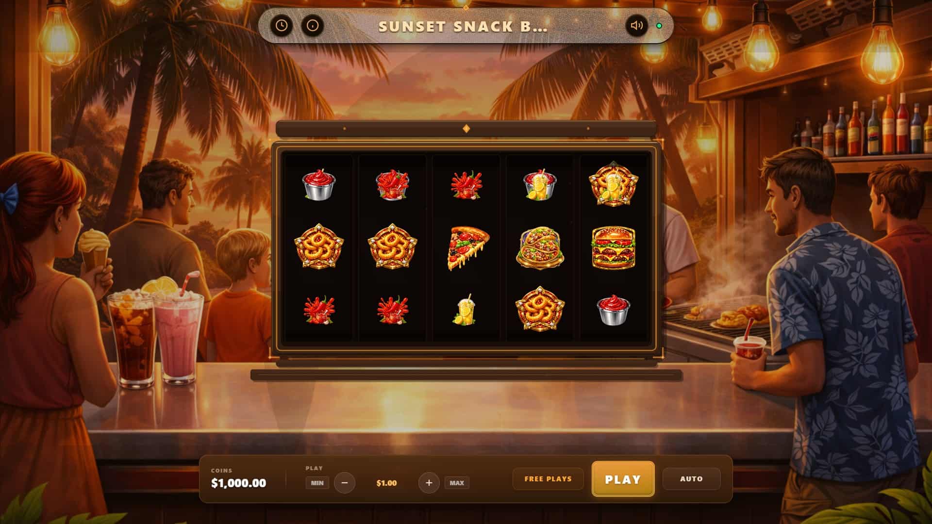 Sunset Snack Bar slot gameplay reels