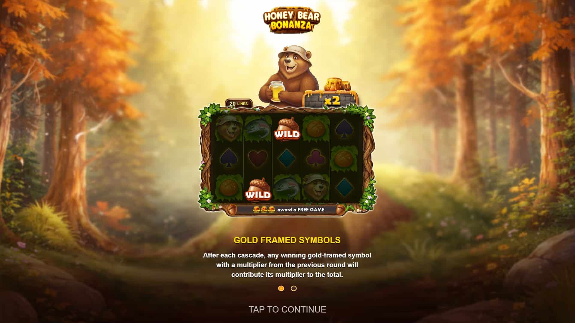 Honey Bear Bonanza slot intro screen