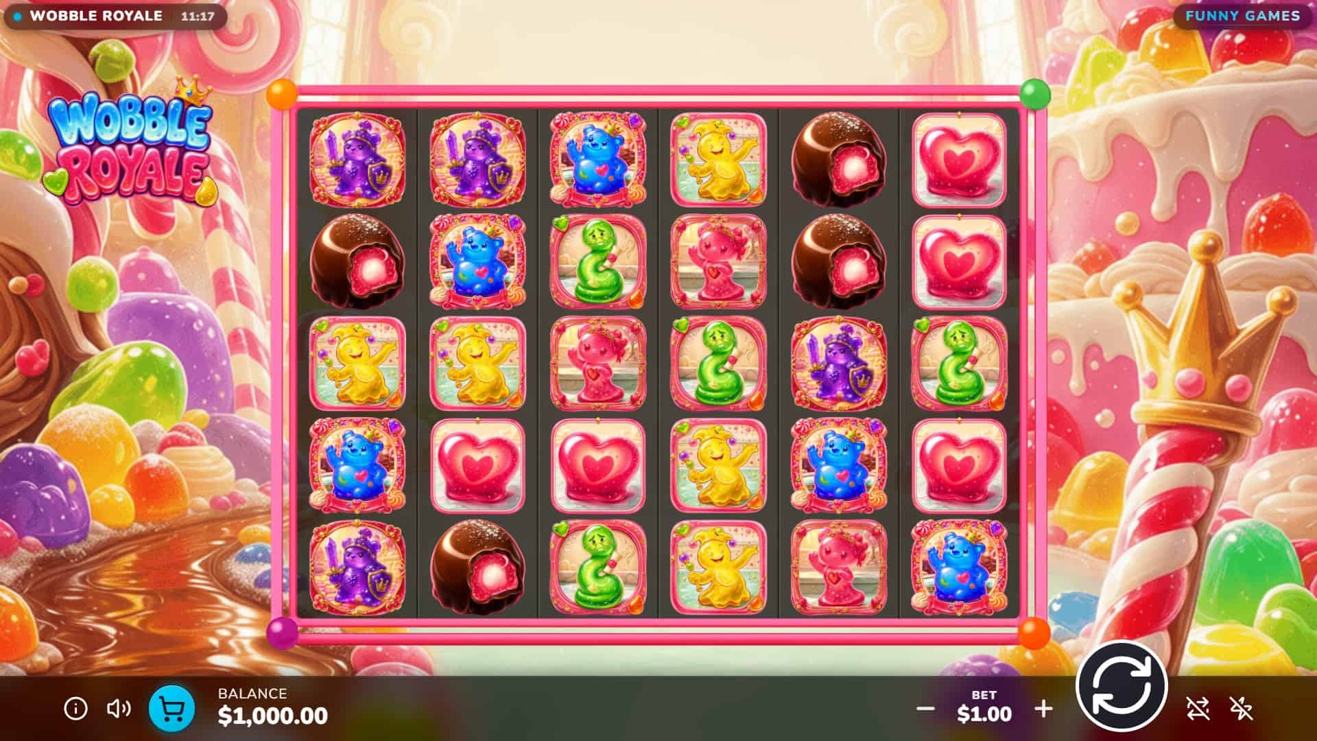 Wobble Royale slot gameplay reels