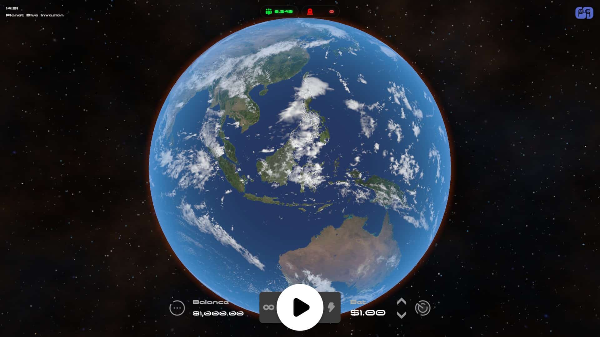 Planet Blue Invasion slot gameplay reels