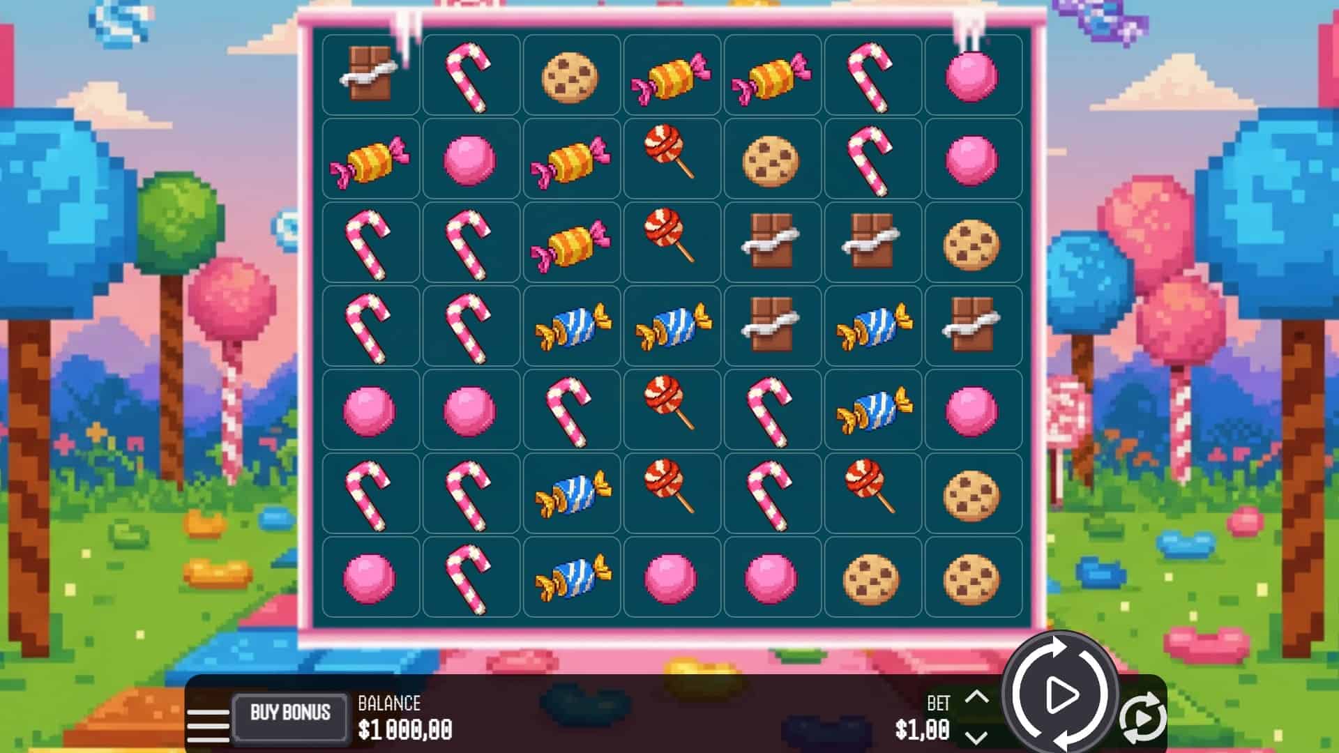Pixel Rush Cluster Pays slot gameplay reels