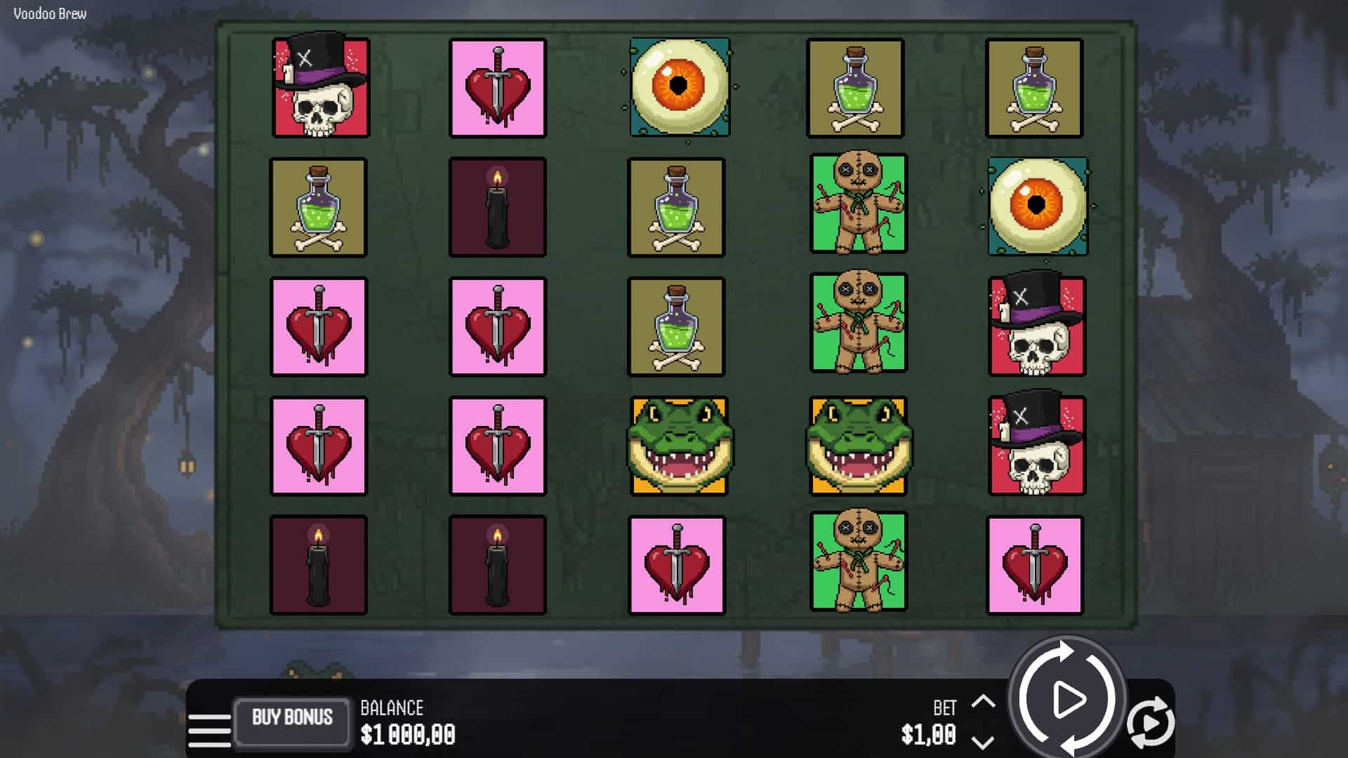 Voodoo Brew slot gameplay reels