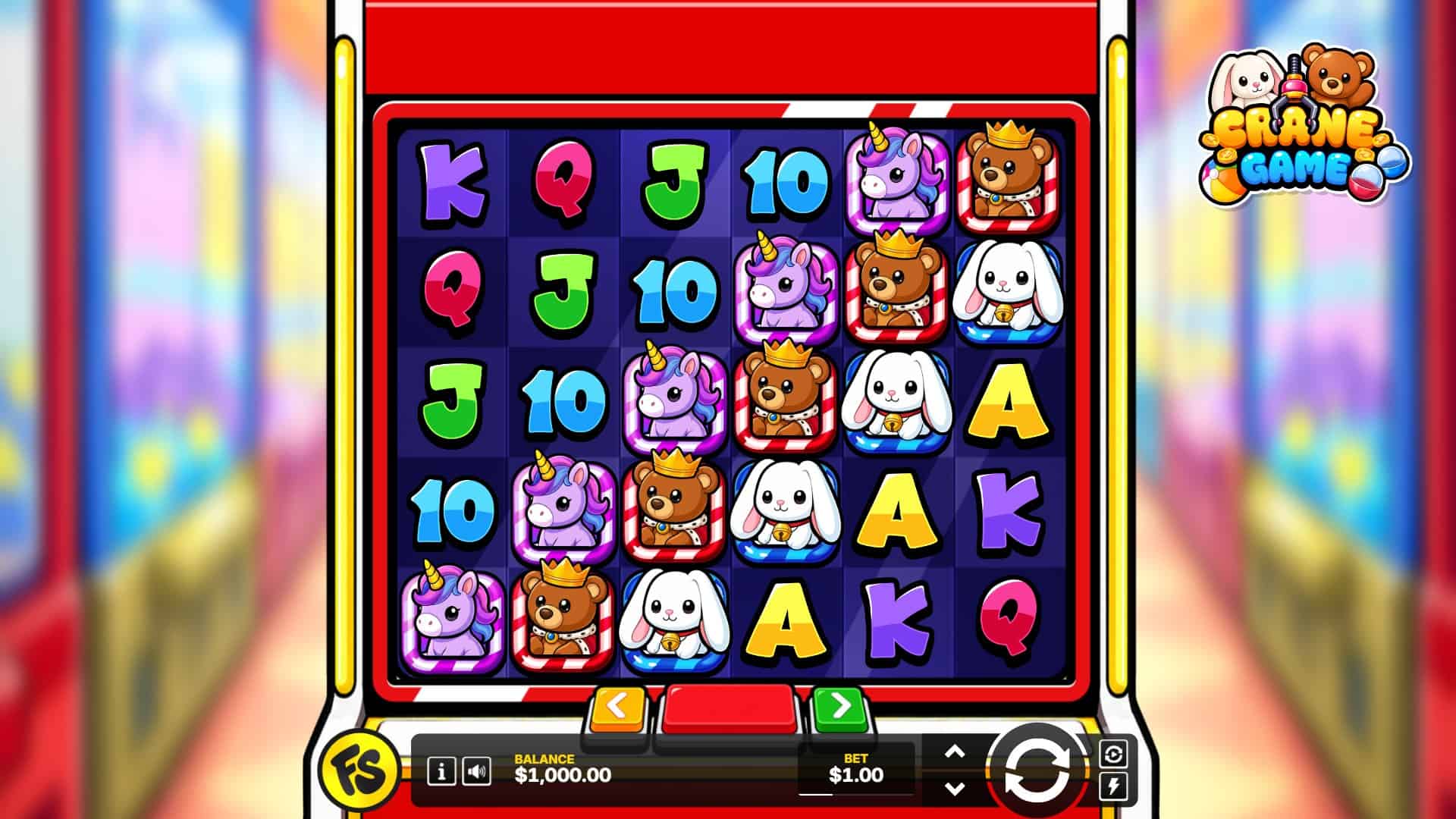 Crane Game slot gameplay reels