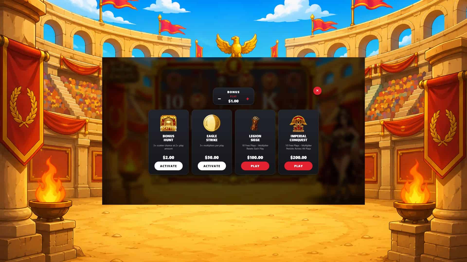 Empire of Eagles bonus buy menu