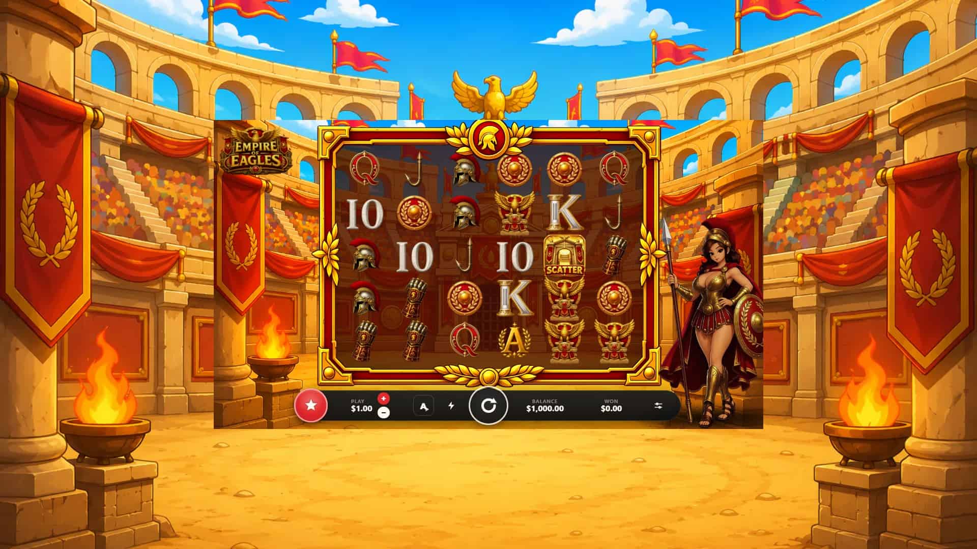 Empire of Eagles slot gameplay reels