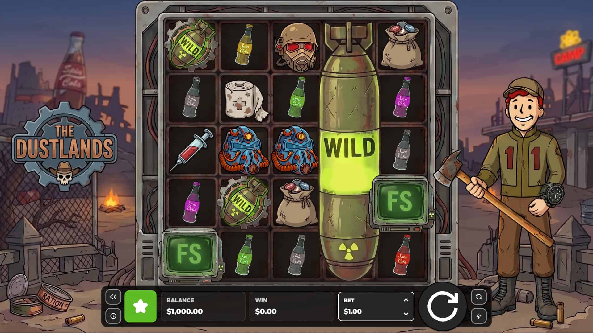 The Dustlands slot gameplay reels