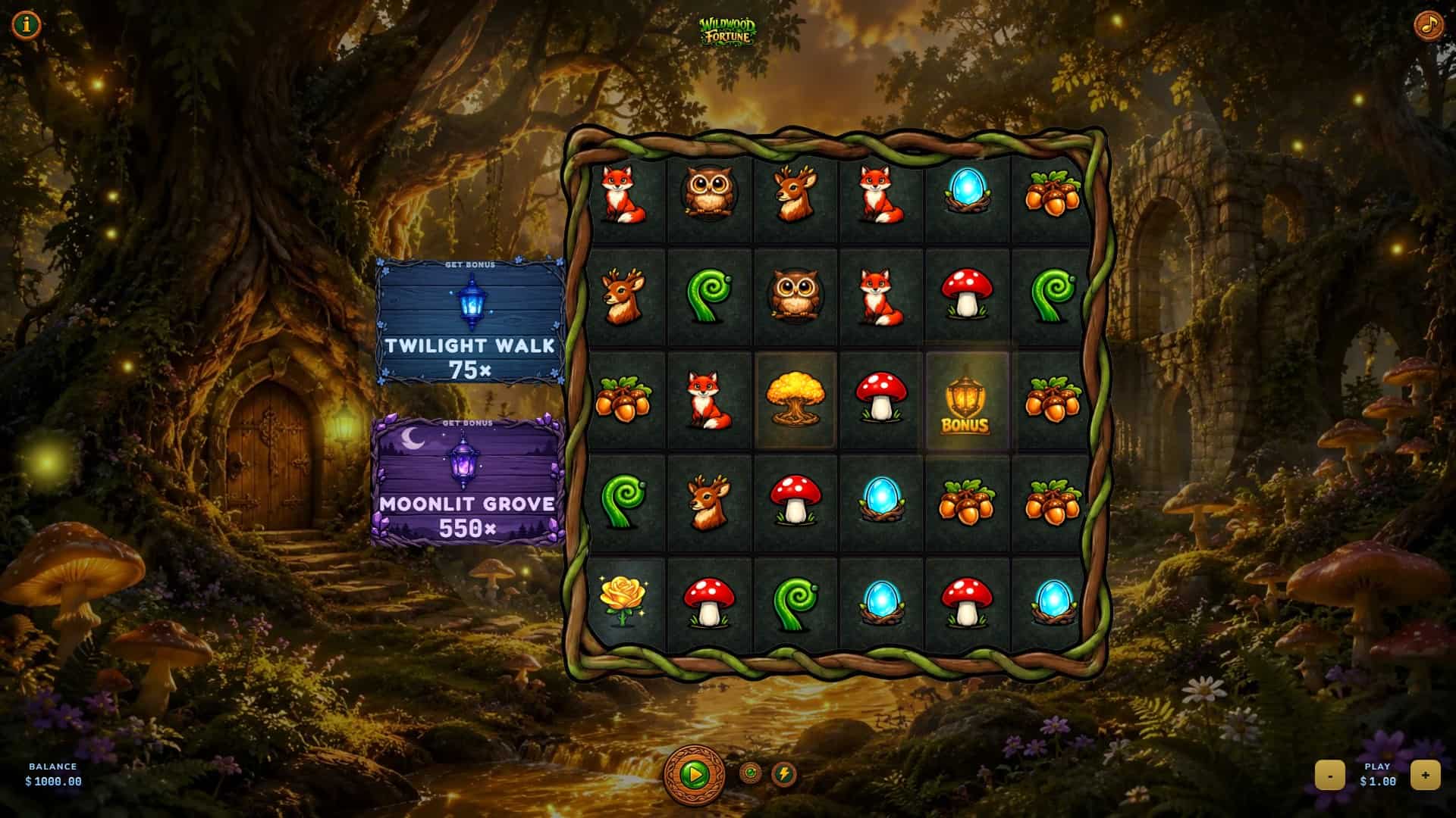 Wildwood Fortune slot gameplay reels