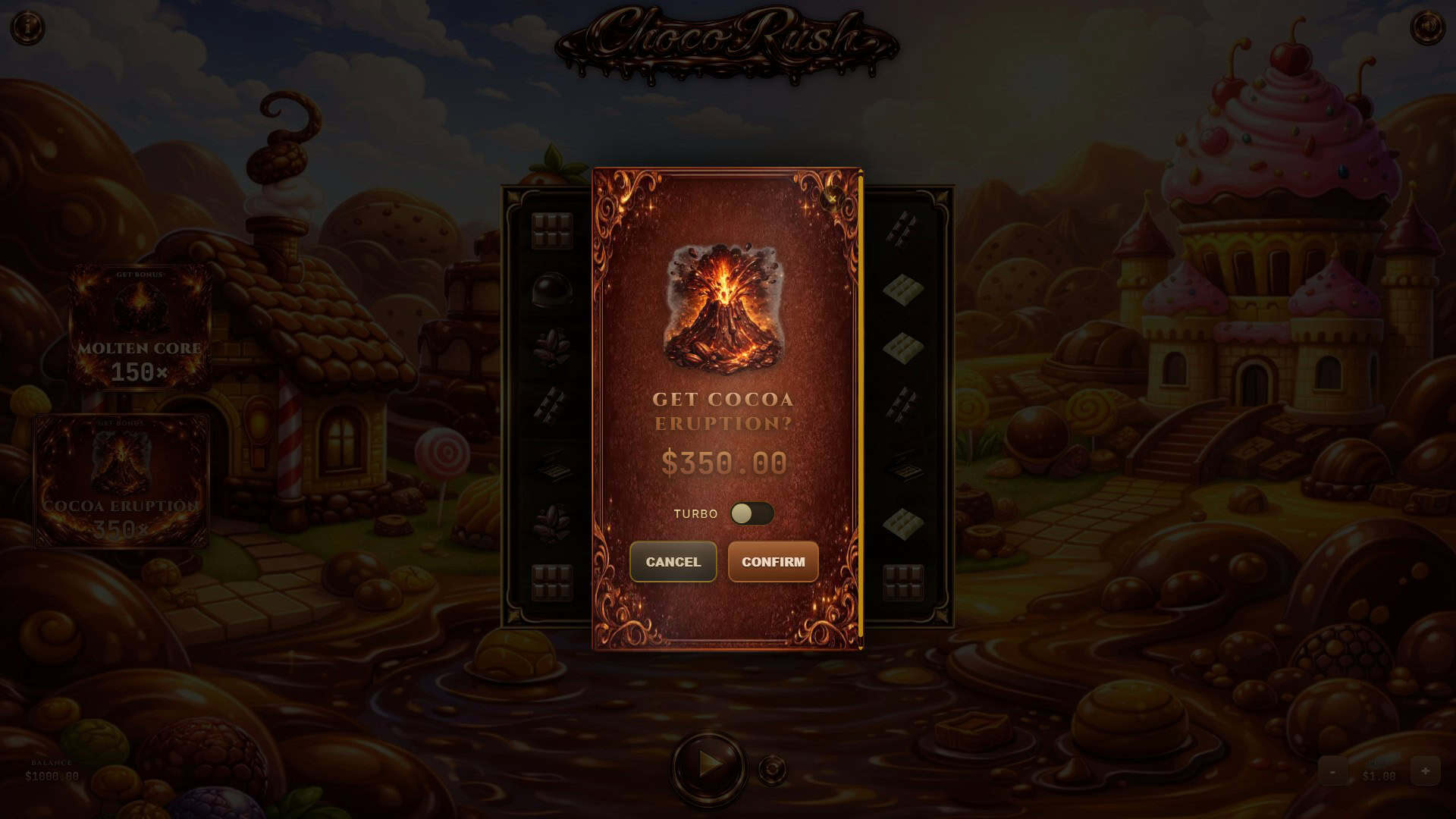 Choco Rush bonus buy menu