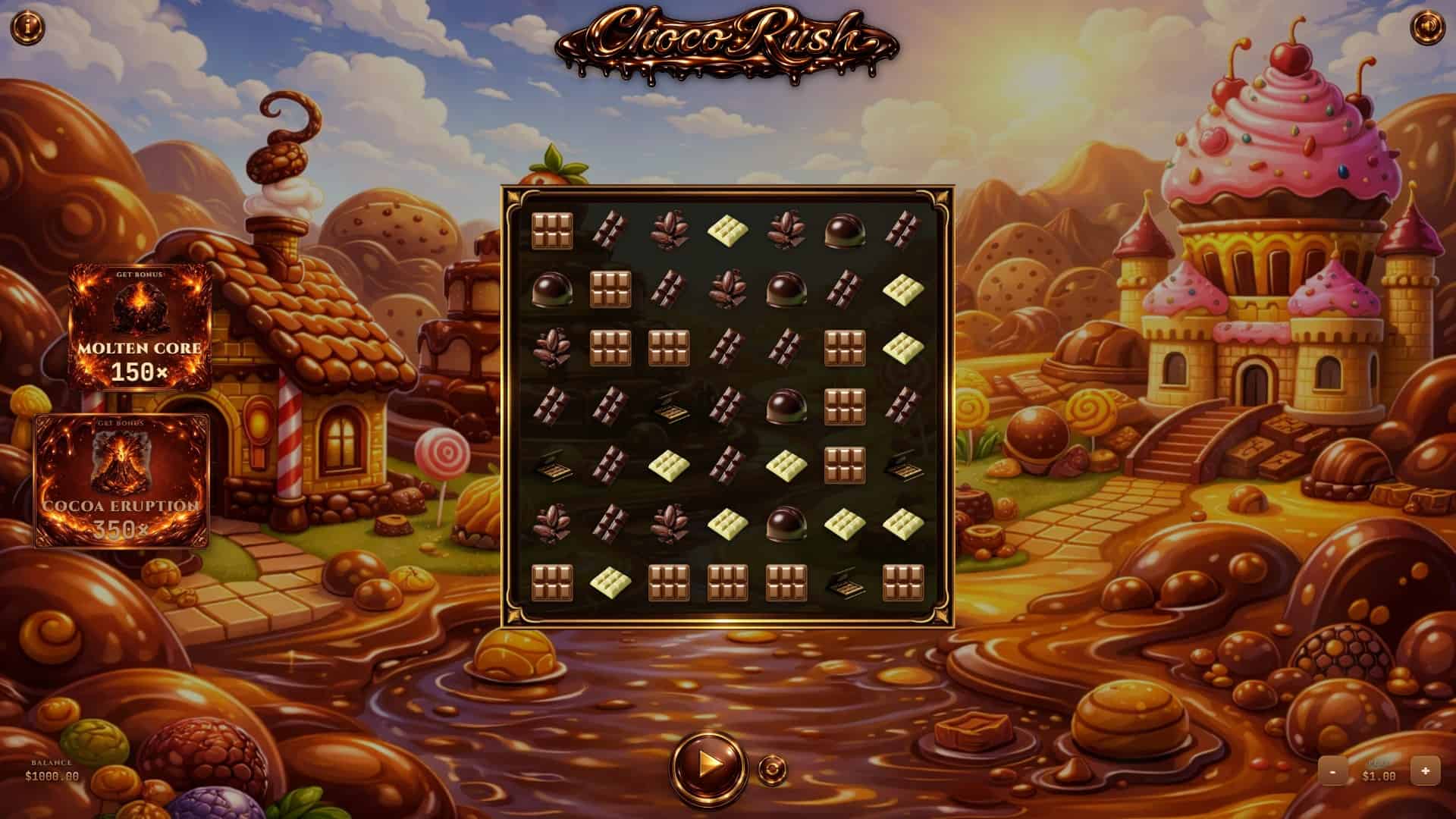 Choco Rush slot gameplay reels