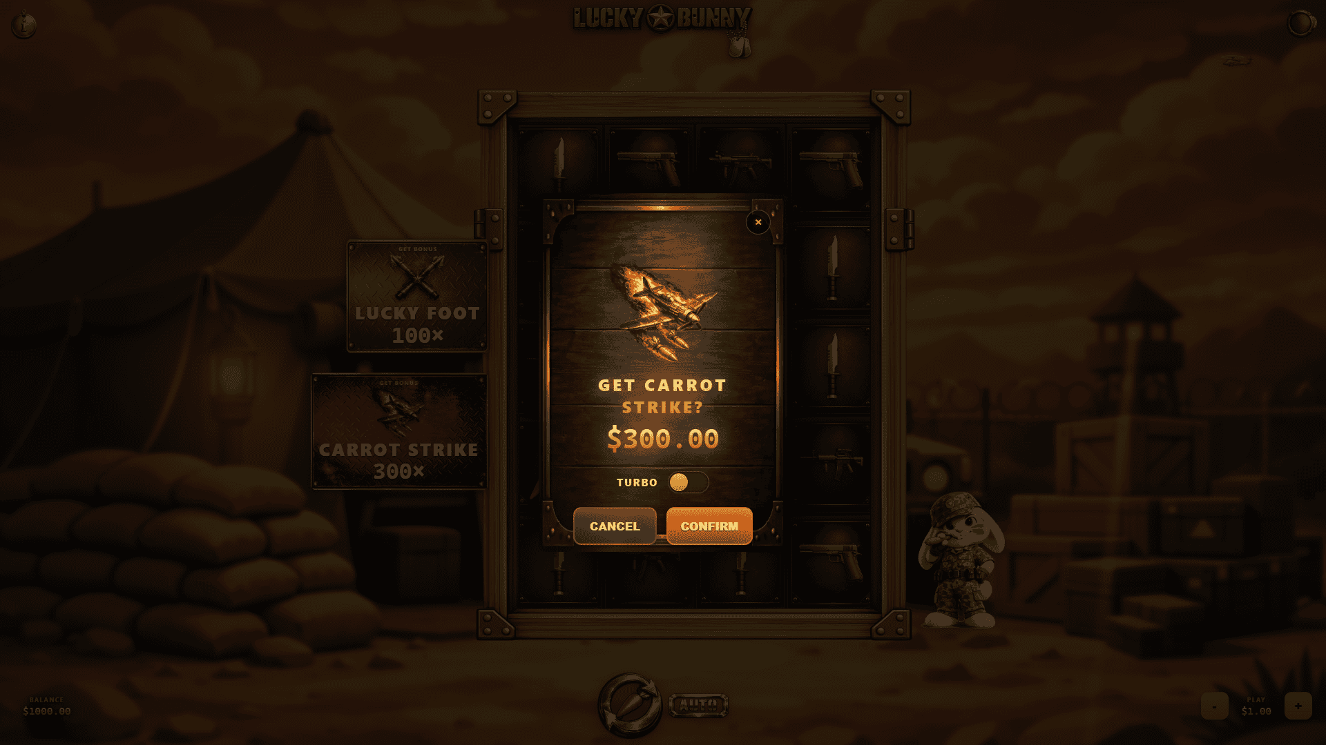 Lucky Bunny bonus buy menu