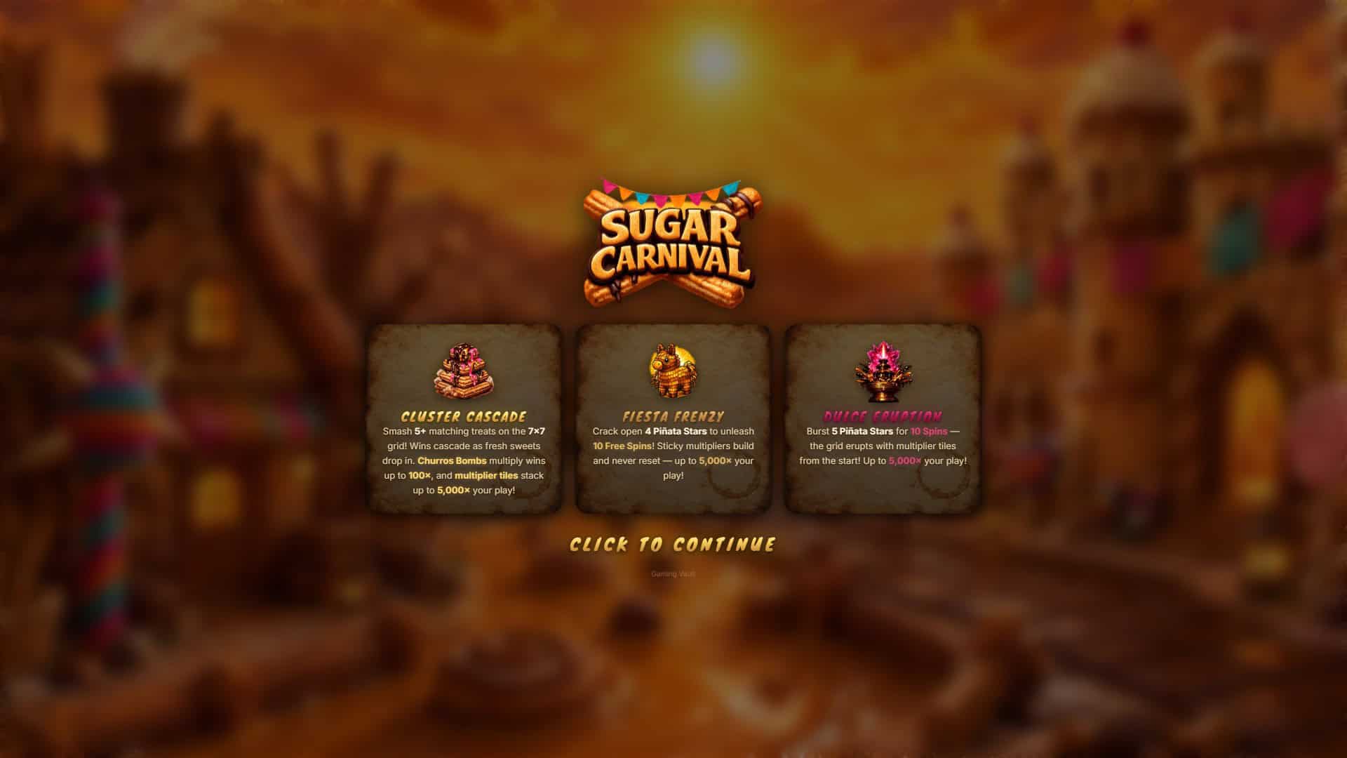 Sugar Carnival slot intro screen