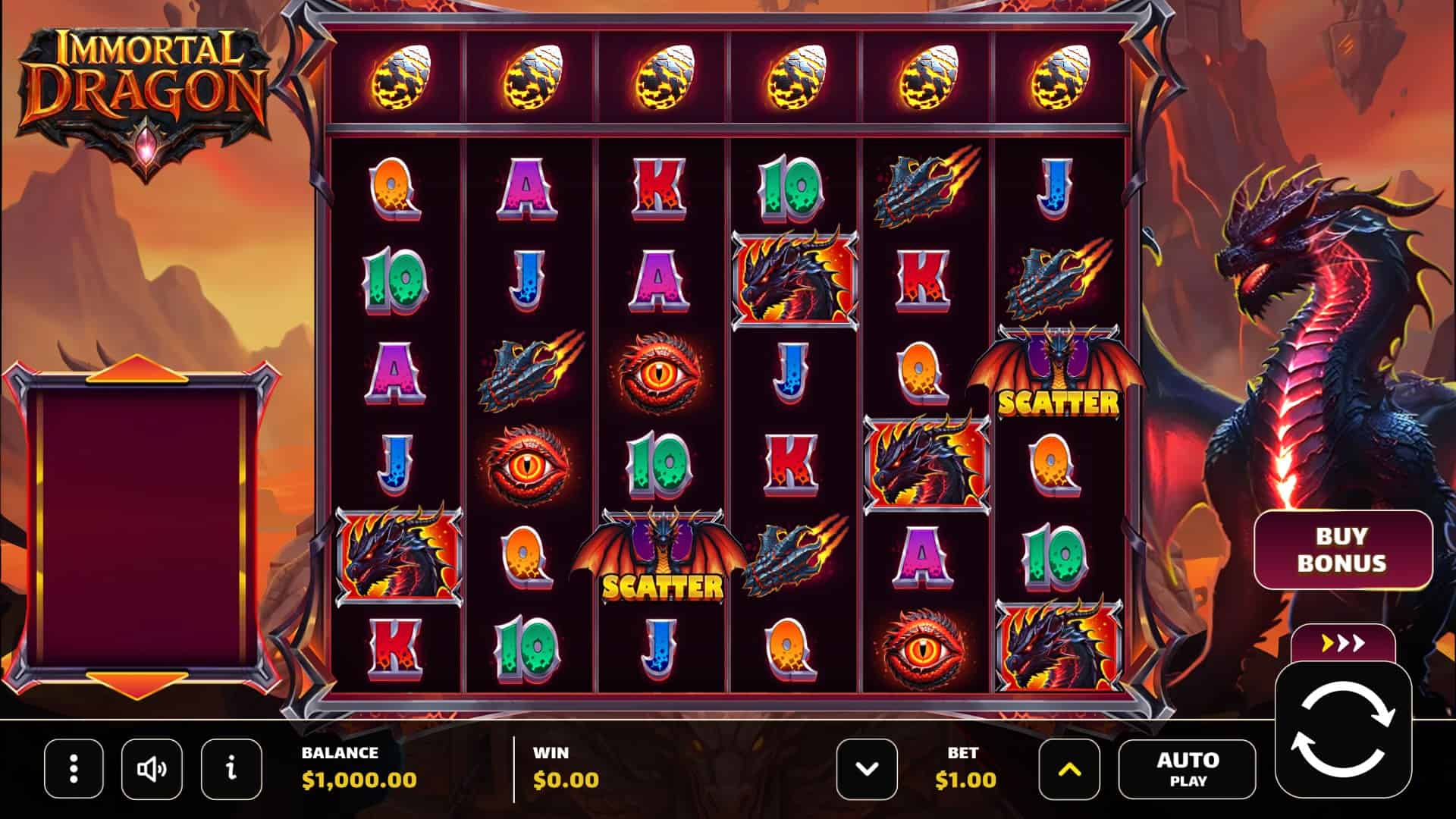 Immortal Dragon slot gameplay reels