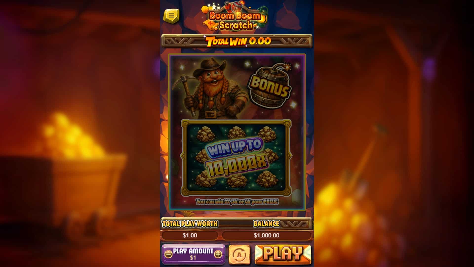 Boom Boom Scratch slot gameplay reels