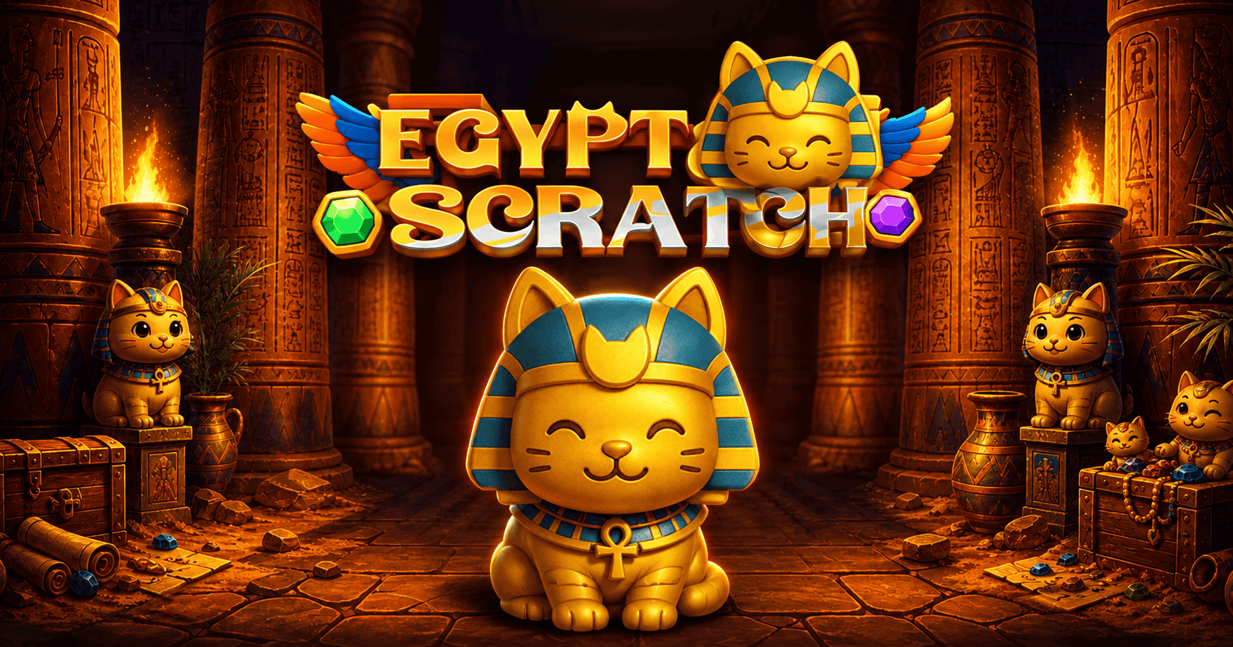 Egypt Cat Scratch Slot Demo by Gemini Gaming slot cover image