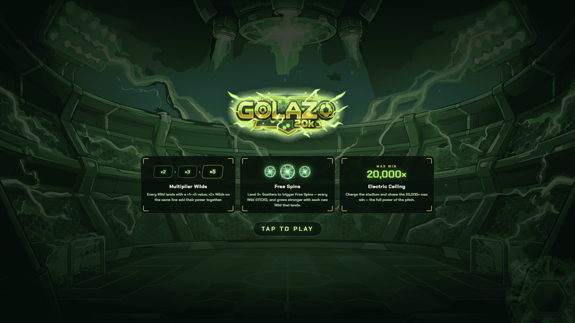 Golazo 20K slot intro screen