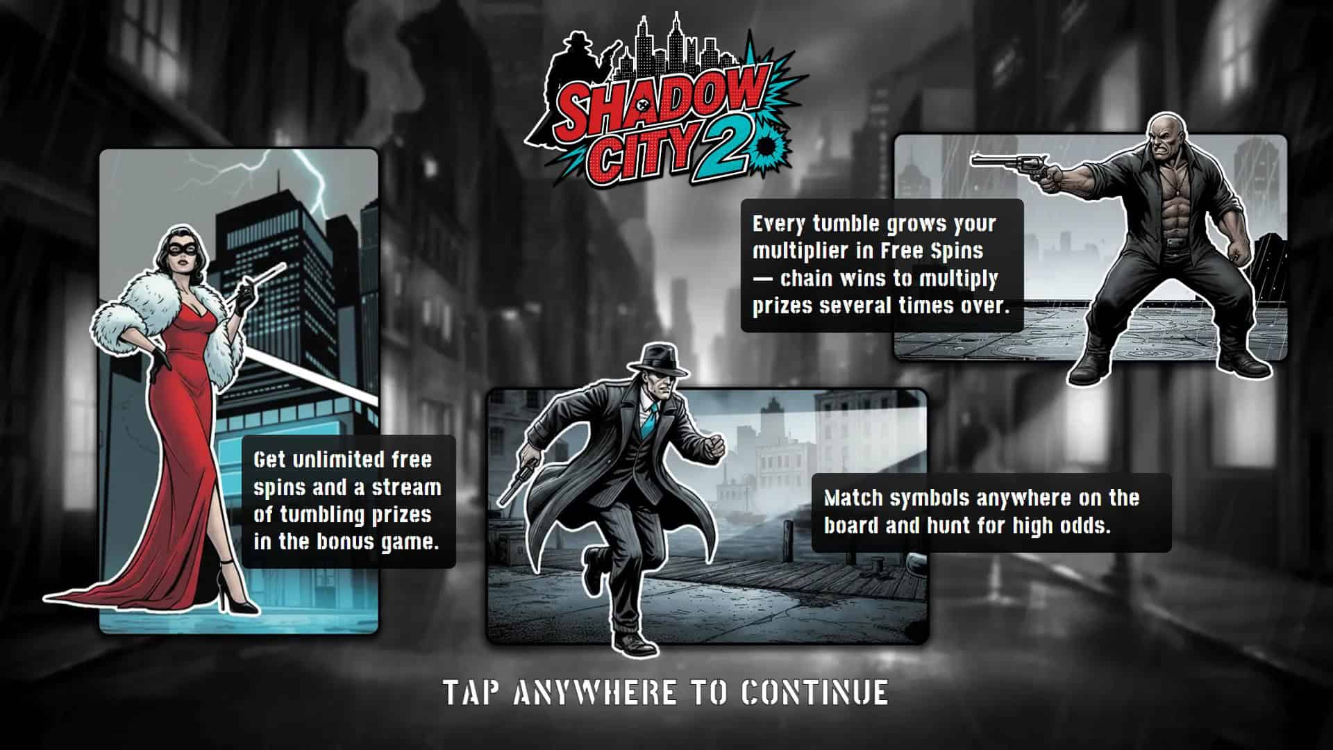 City of Shadows 2 slot intro screen