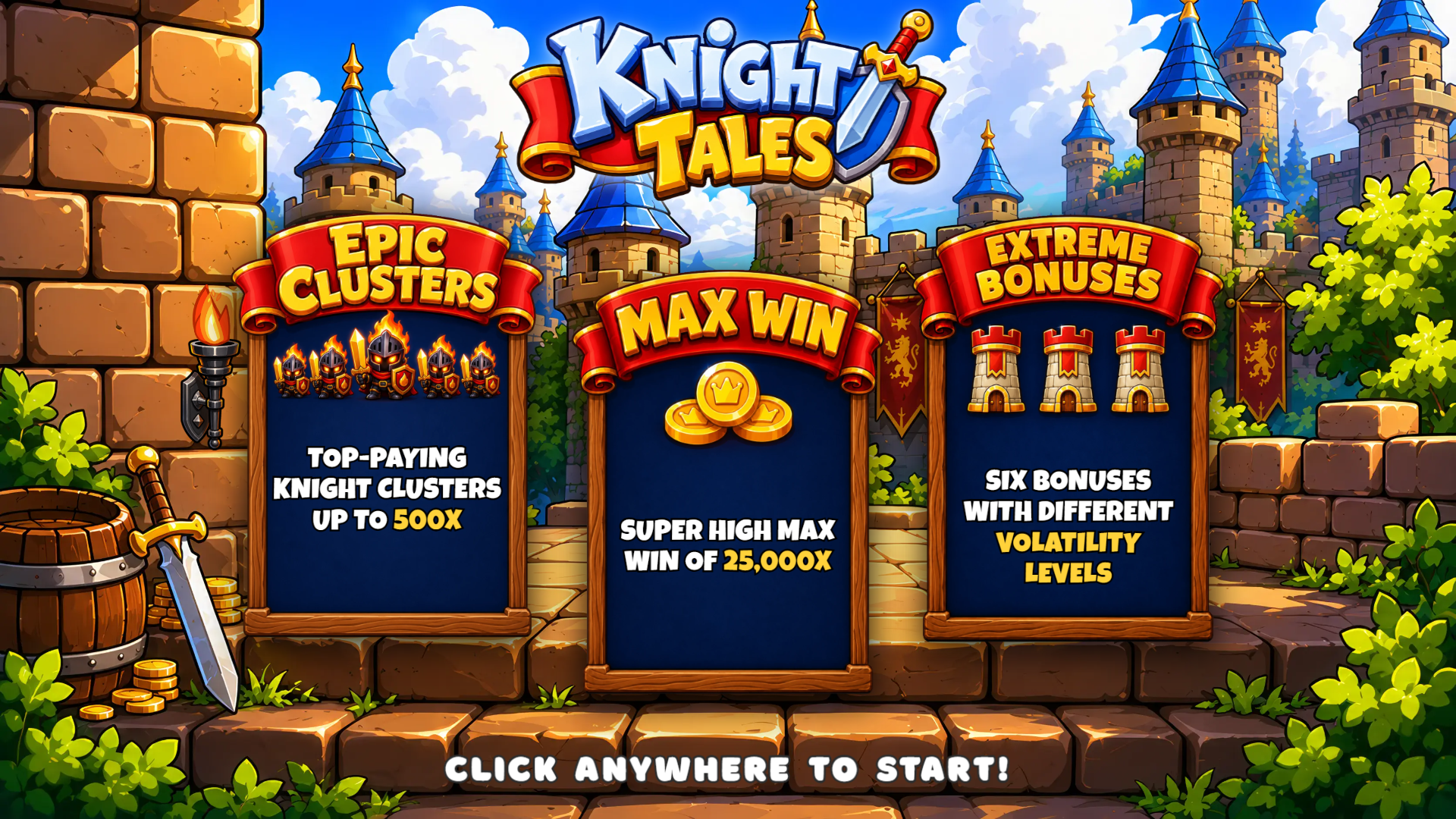 Knight Tales slot intro screen