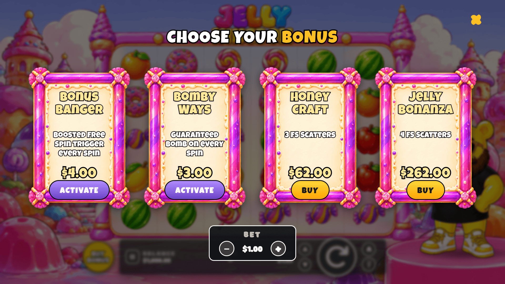 Jelly Kingdom bonus buy menu