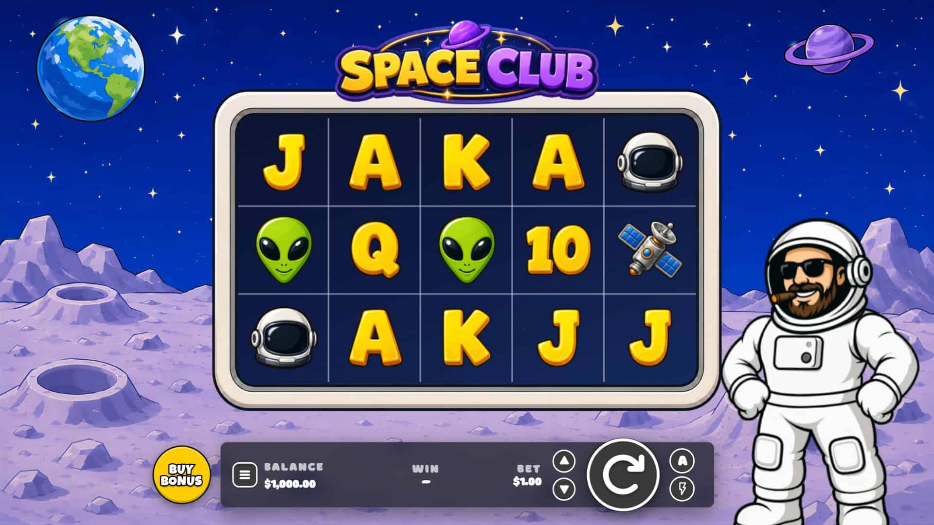 Space Club slot gameplay reels