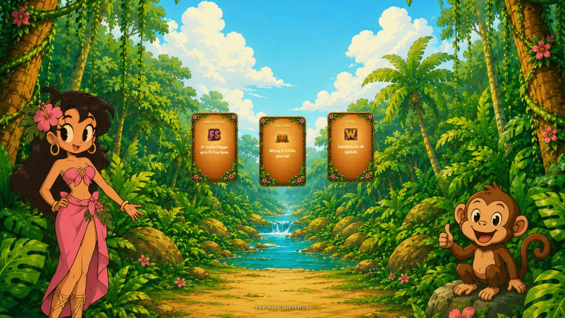 Pink Jungle slot intro screen