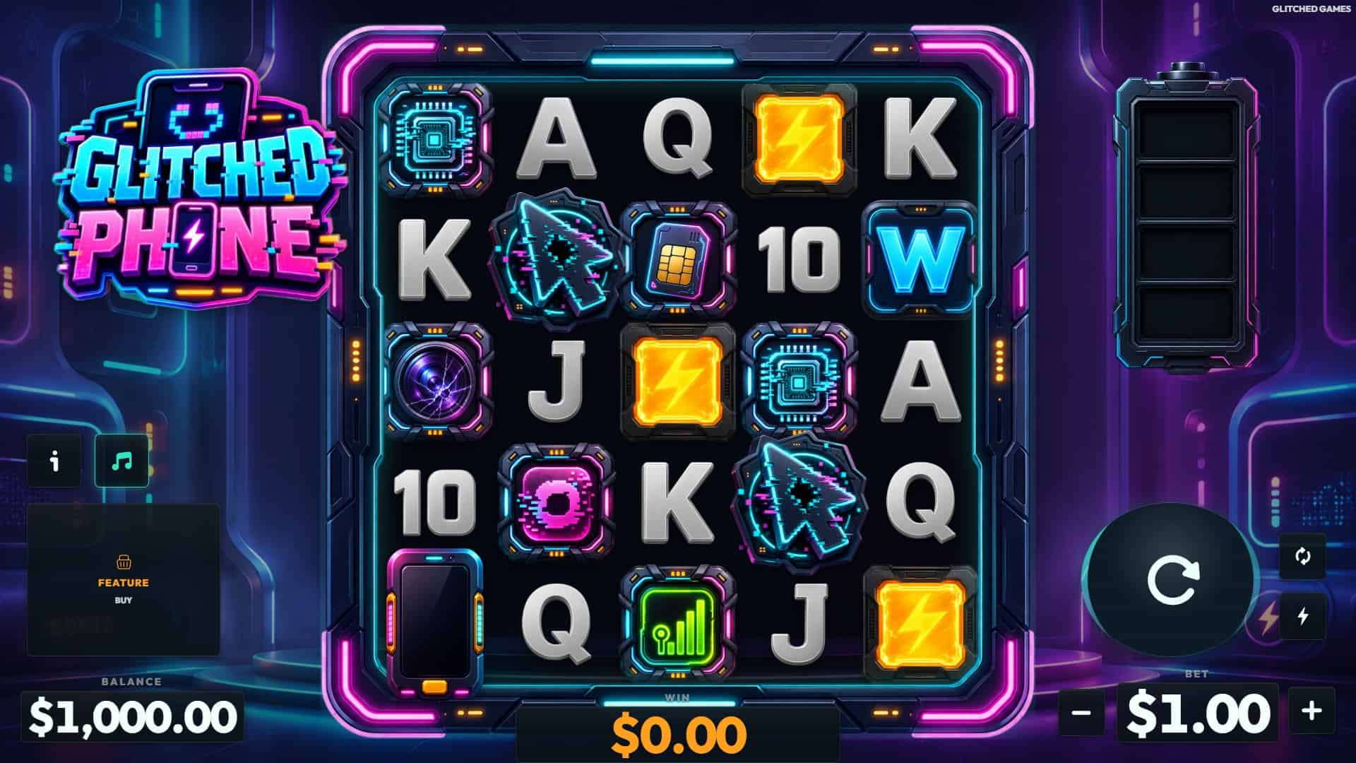 Glitched Phone Feature Buy slot gameplay reels