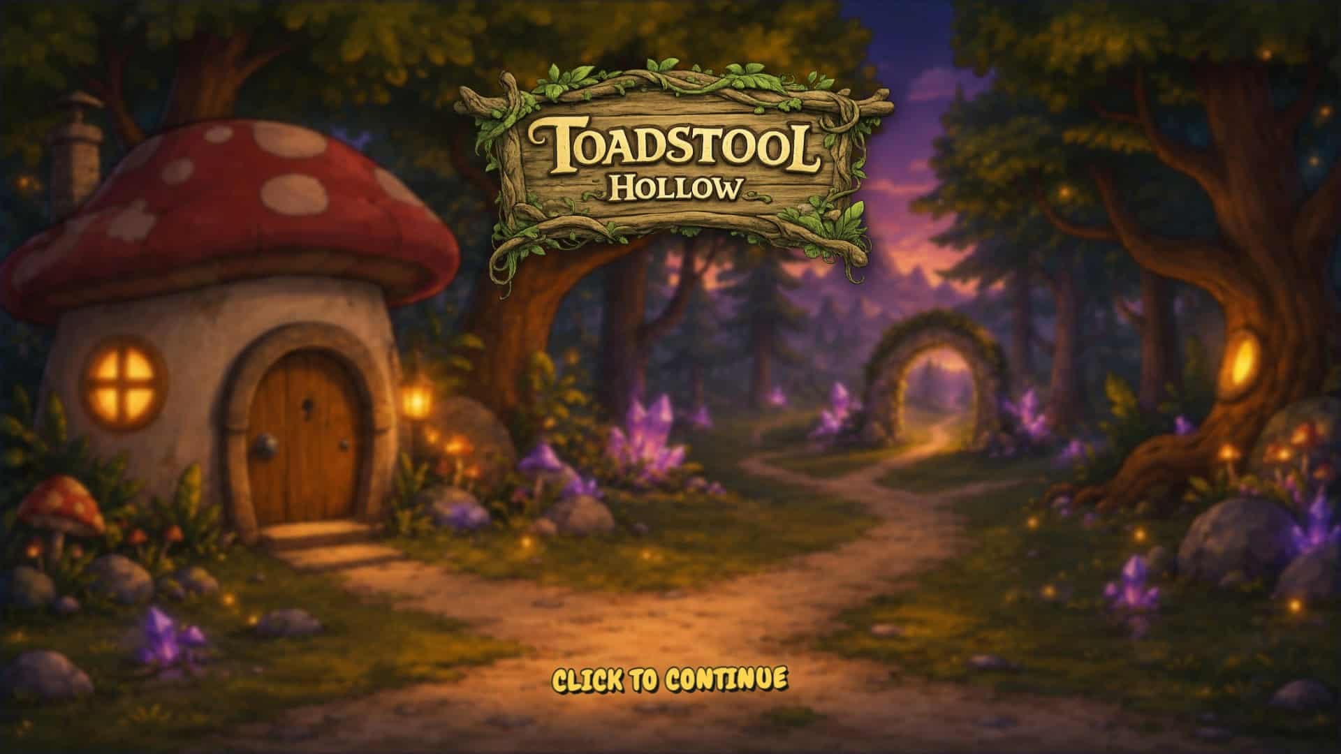 Toadstool Hollow slot intro screen